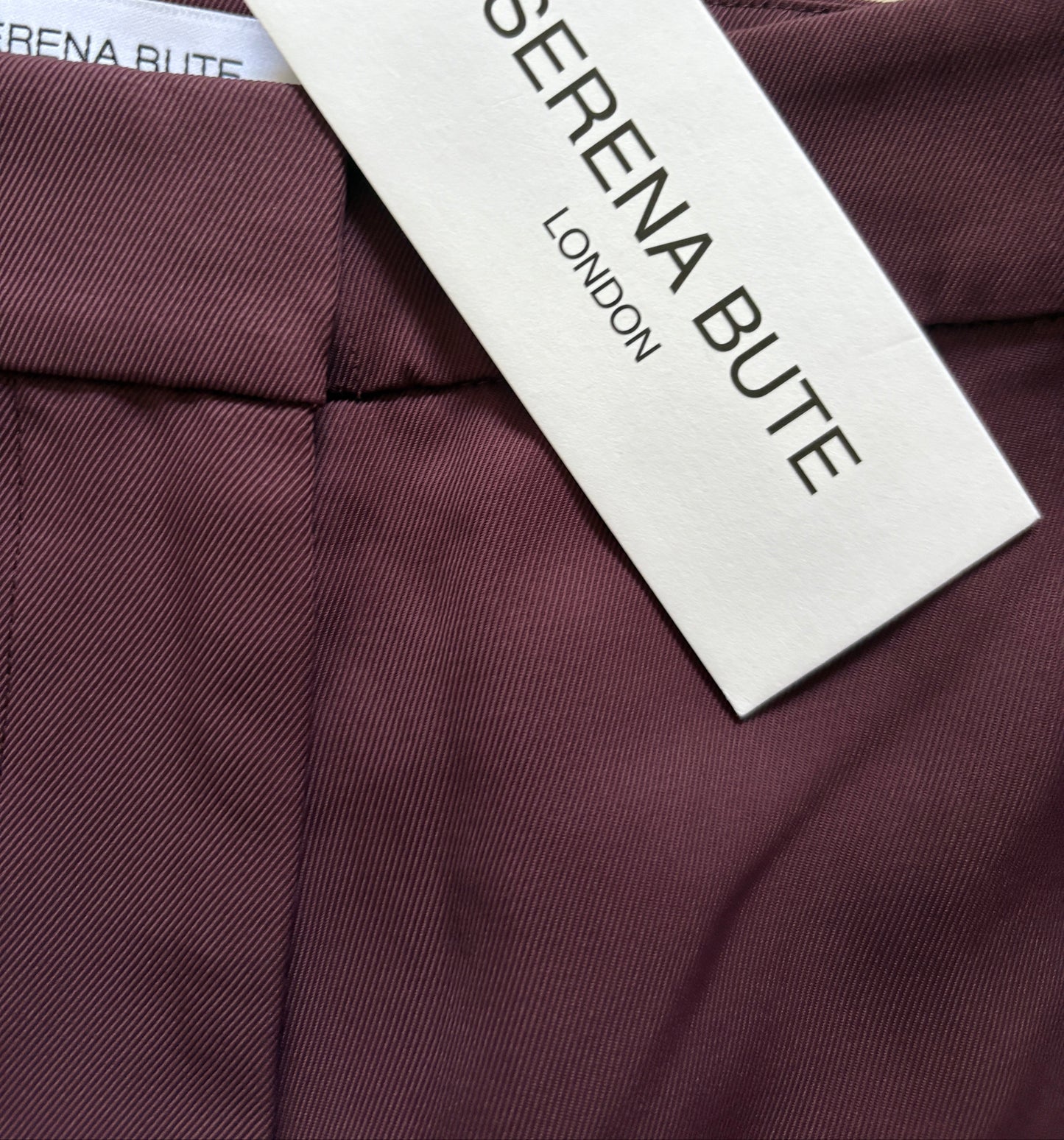 New With Tags Serena Bute Burgundy Flare Trousers UK 14