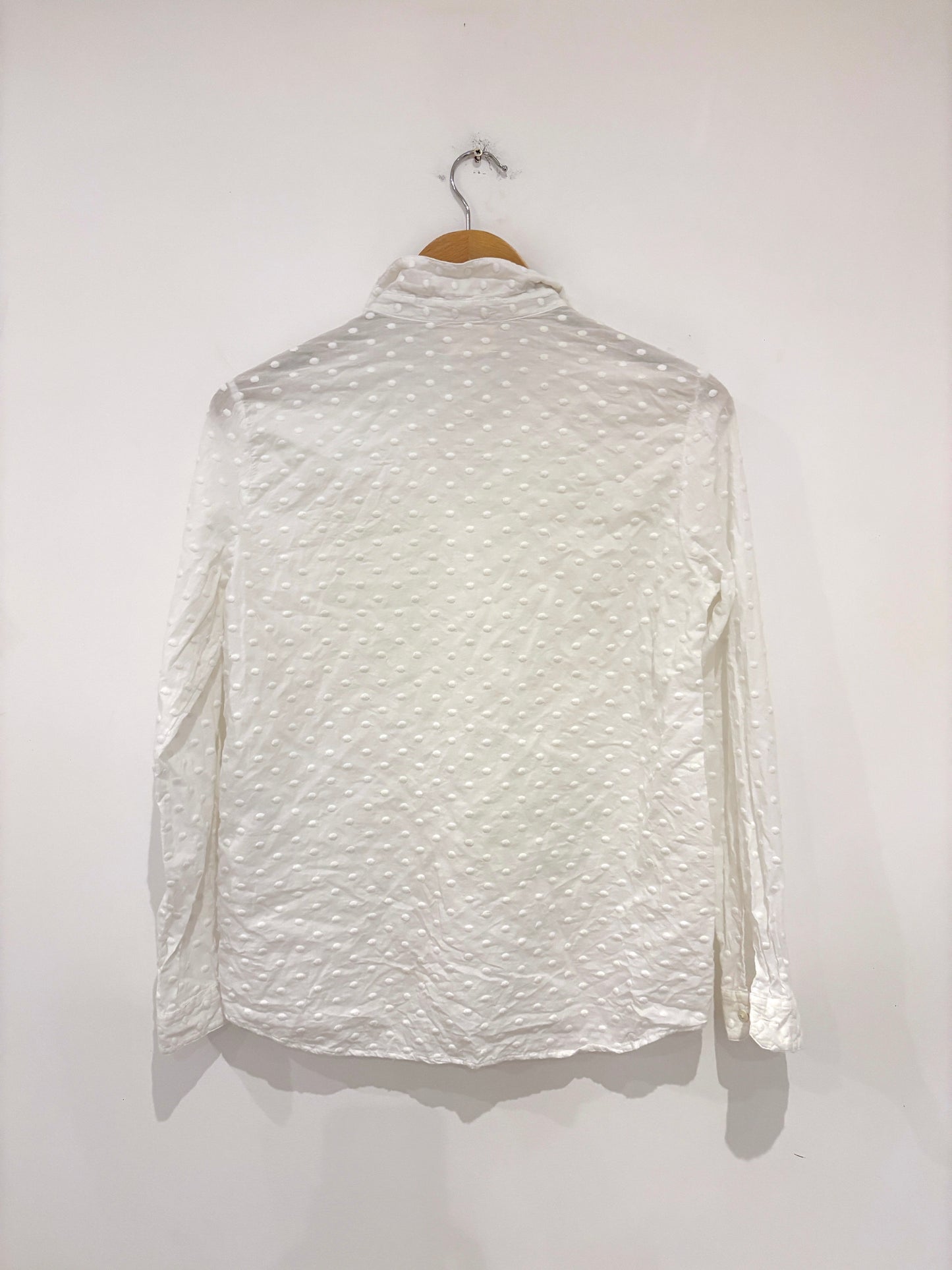 Sézane White Textured Shirt UK 8
