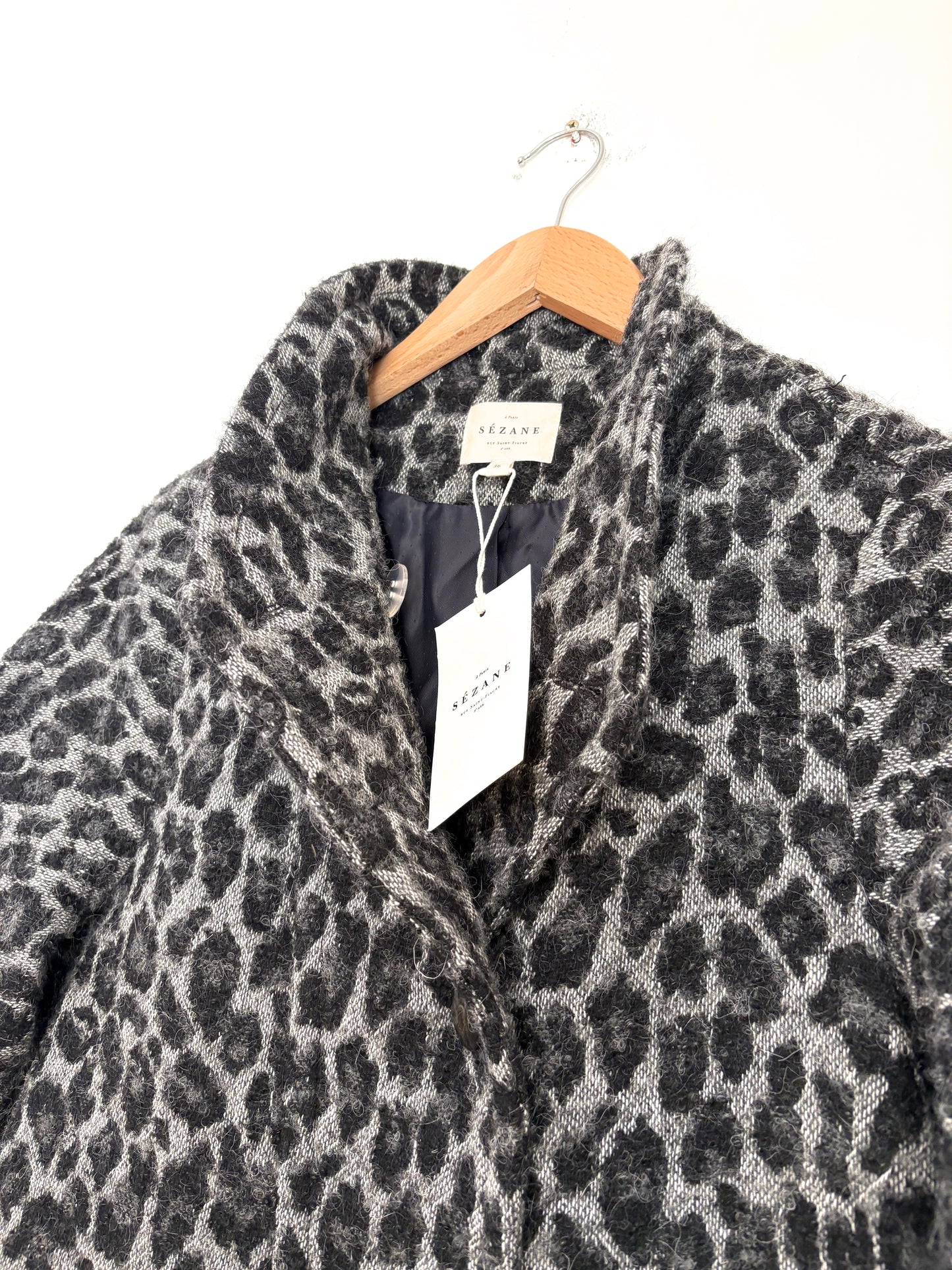 New With Tags Sézane Leopard Coat UK 8
