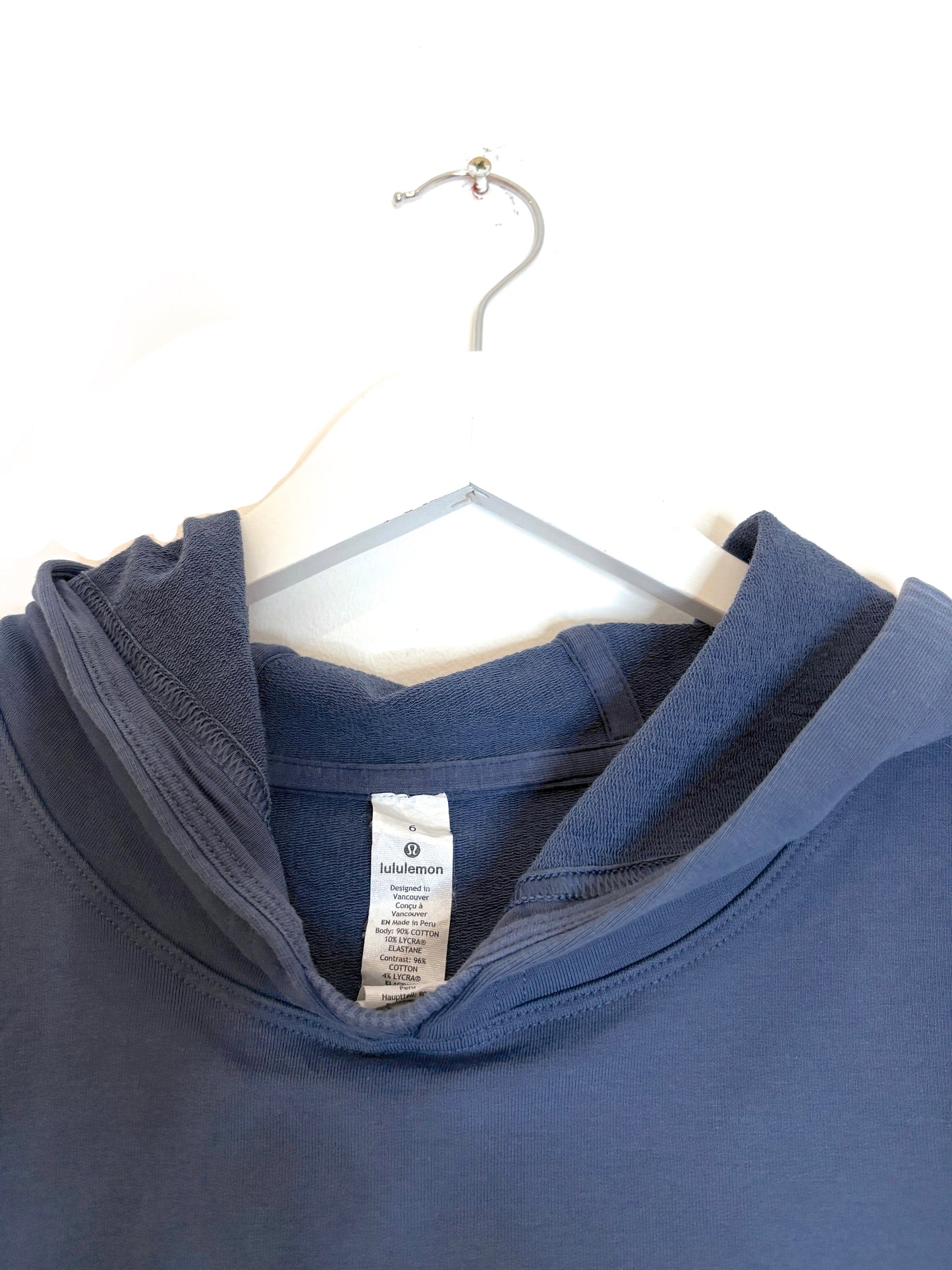 Lululemon Cropped Blue Hoodie UK 10