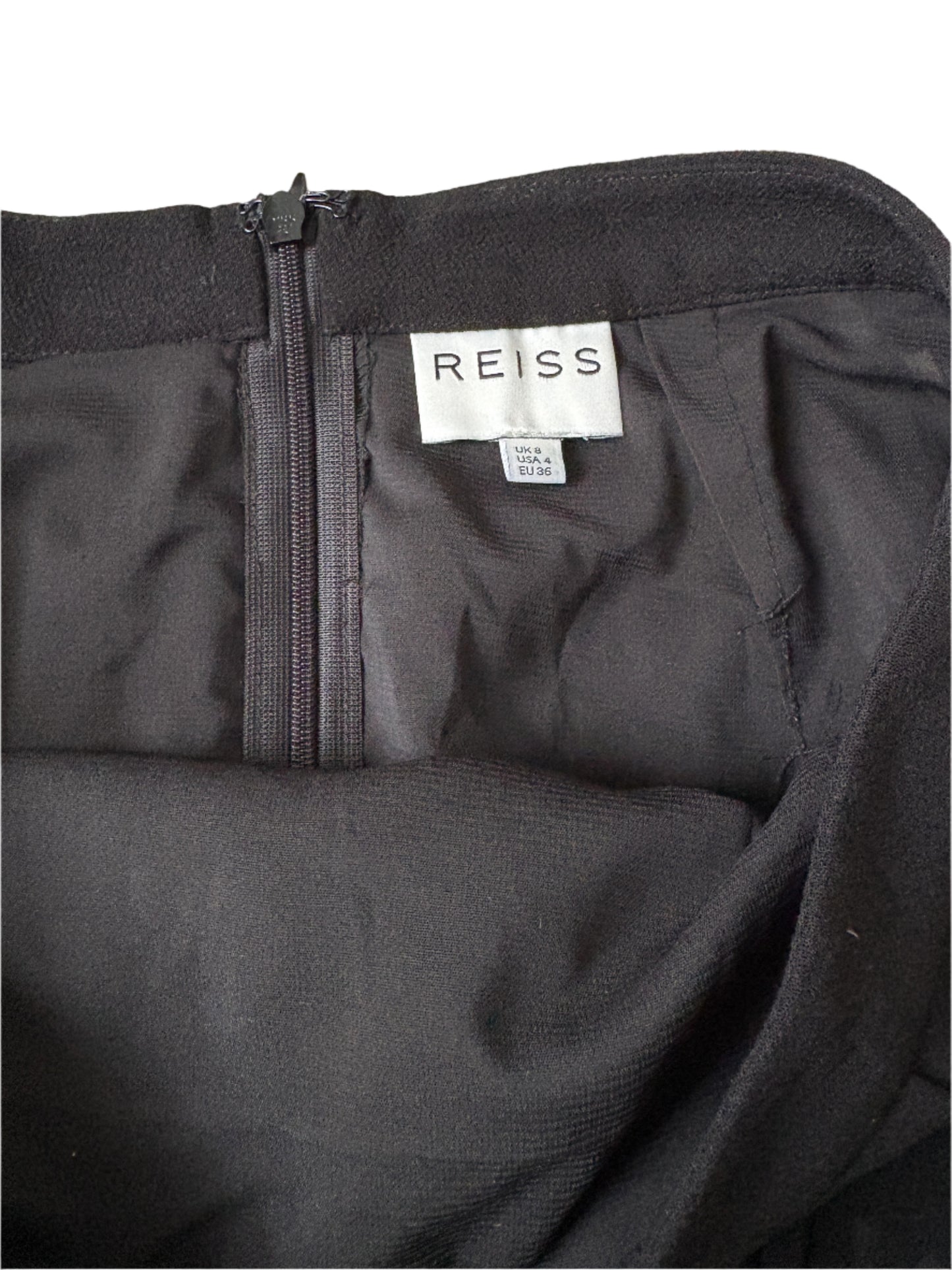 Reiss Karlotta Black A-Line Skirt UK 8