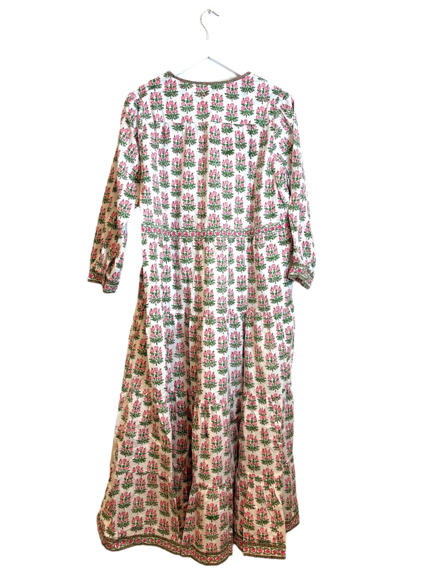 Pink City Prints Women's Hollyhock Bouquet Maria Dress L