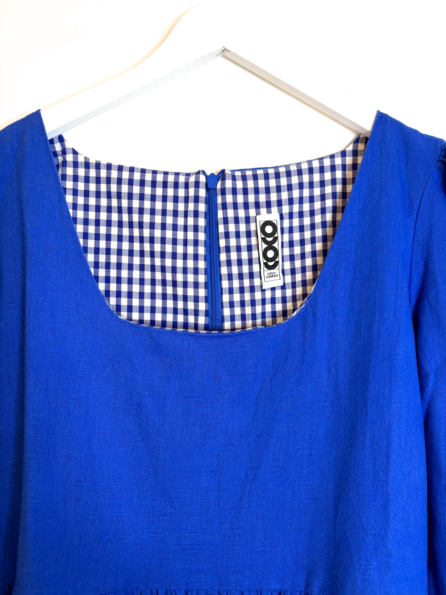 Coco Conran Blue Linen Dress L