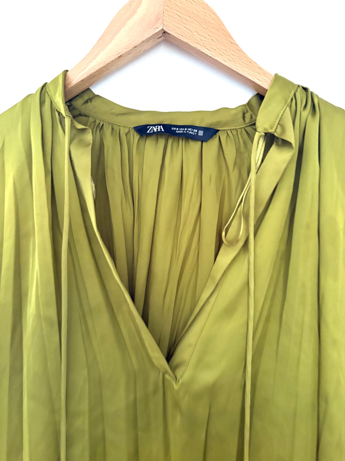 Zara Green Silky Blouse S