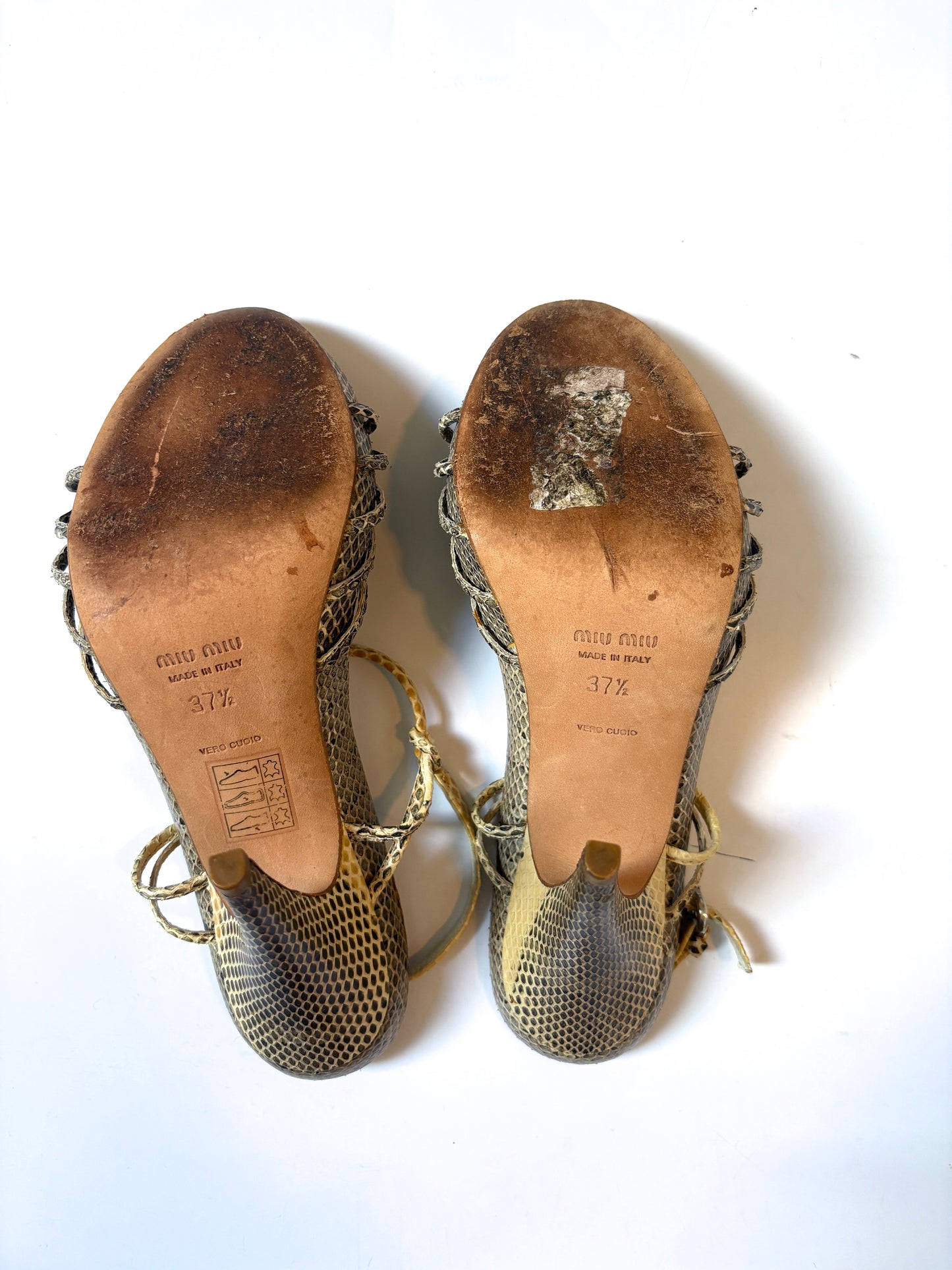 Miu Miu Snakeprint Sandals UK 4.5