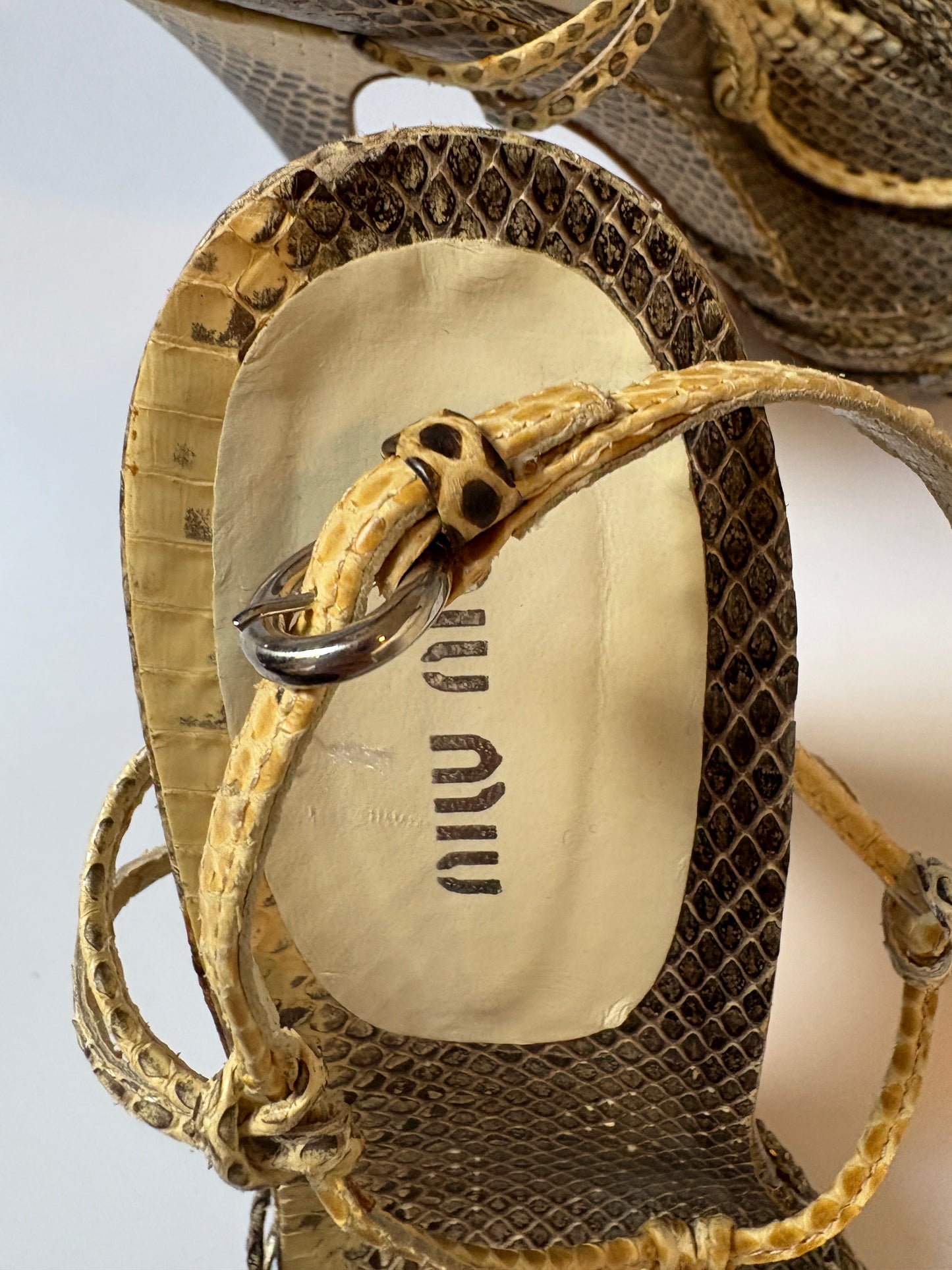 Miu Miu Snakeprint Sandals UK 4.5