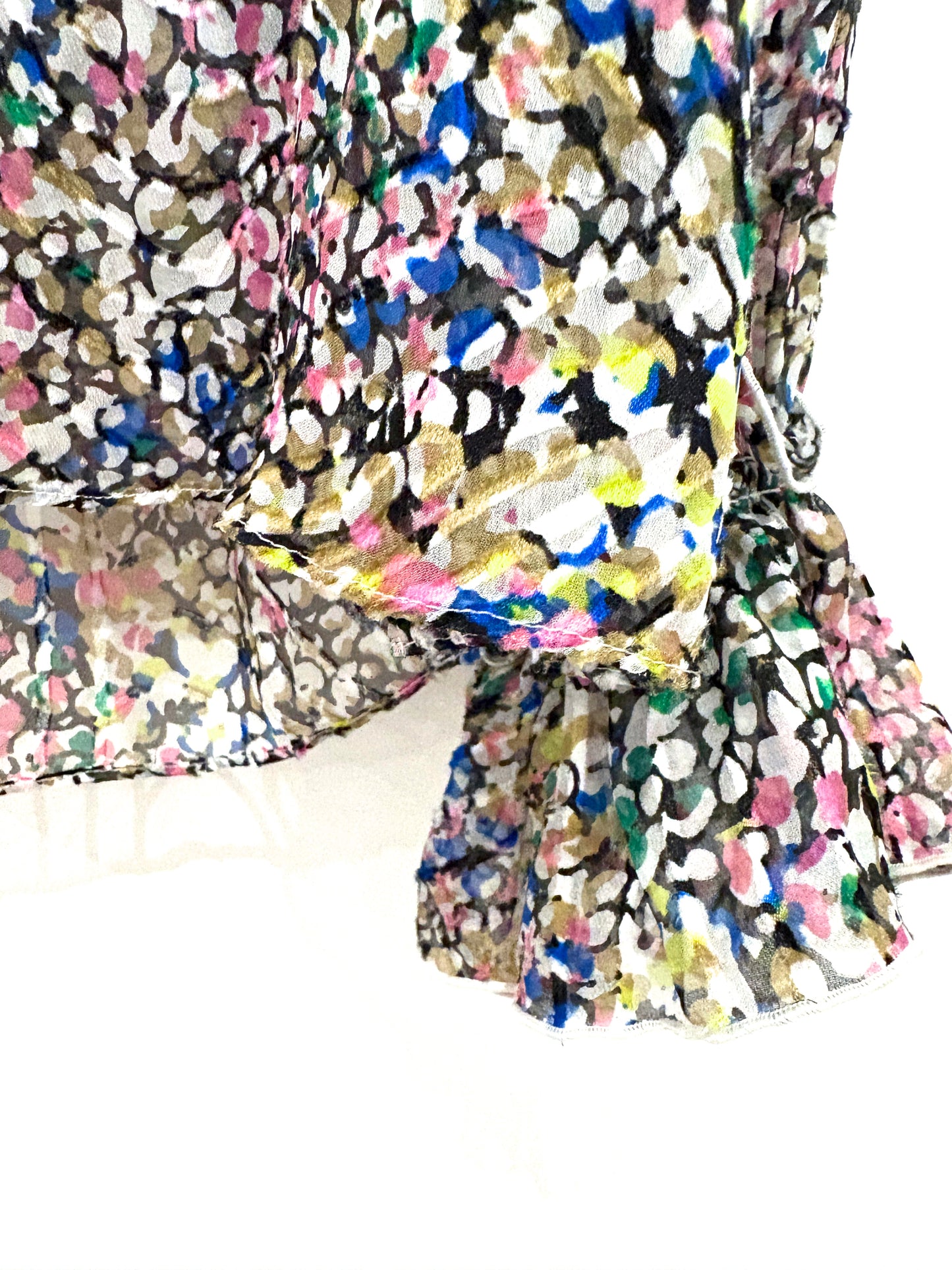 Me+Em Silk-Blend Devoré Confetti Print Blouse UK 10