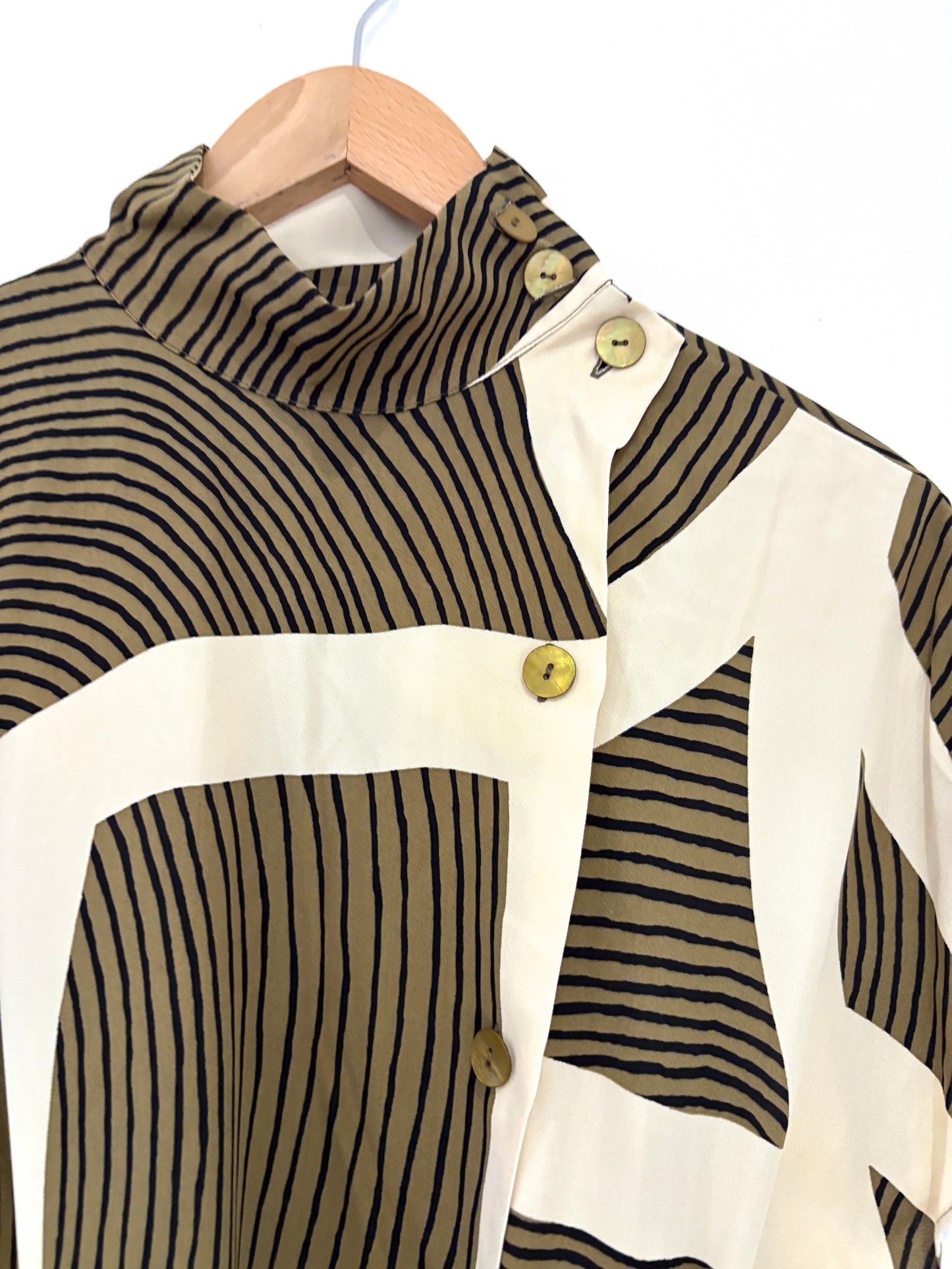 New With Tags Massimo Dutti Printed Dress With Side Buttons UK 8