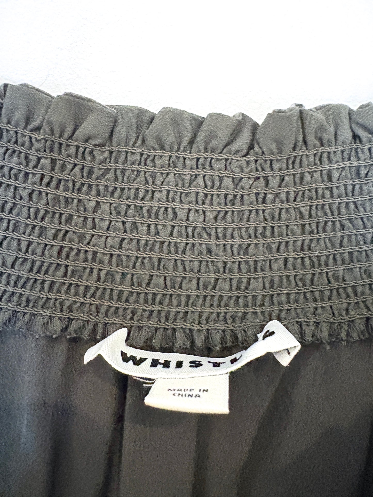 Whistles Khaki Silk Blouse UK 10