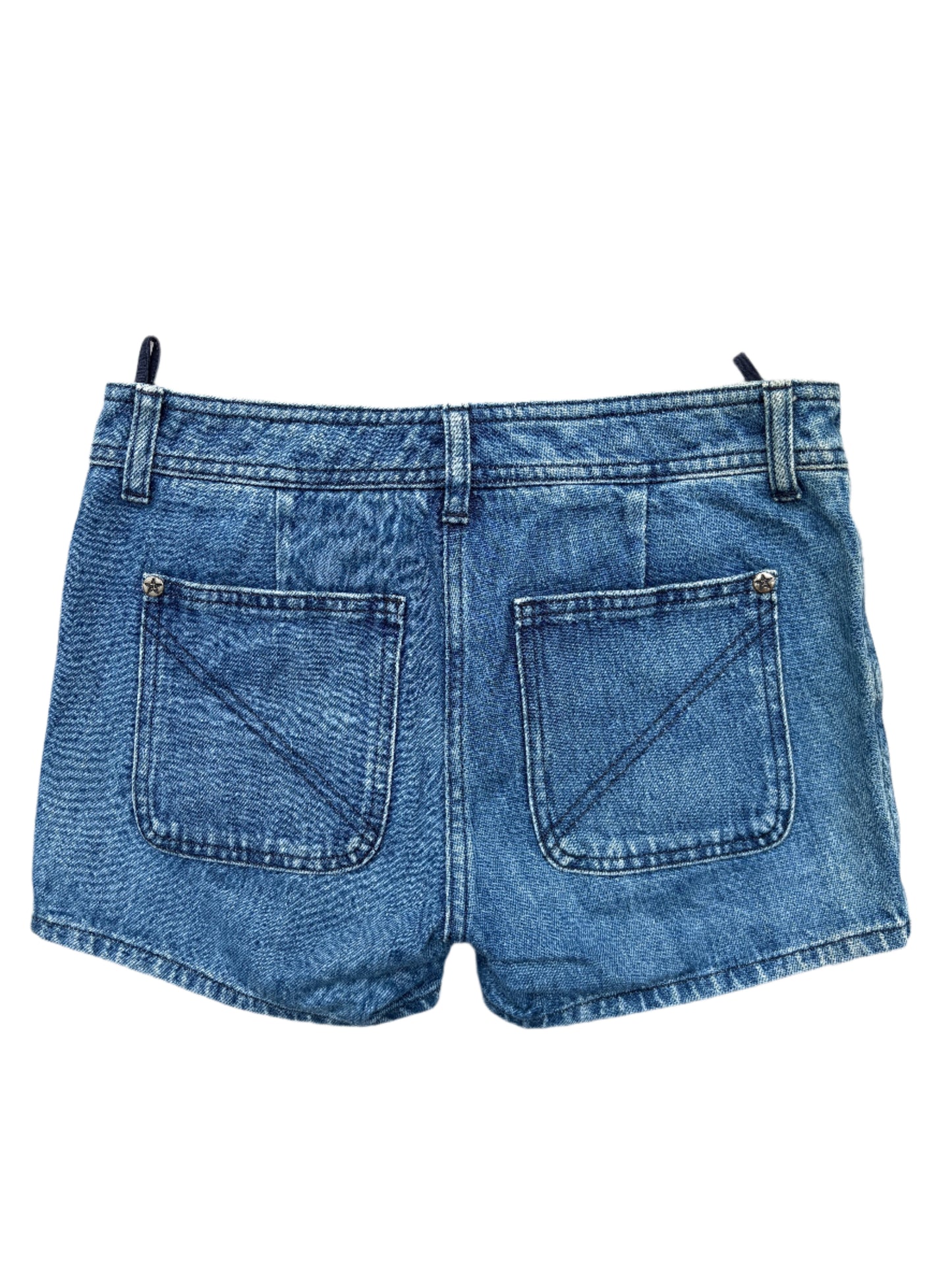 Chanel Blue Denim Mini Shorts UK 6