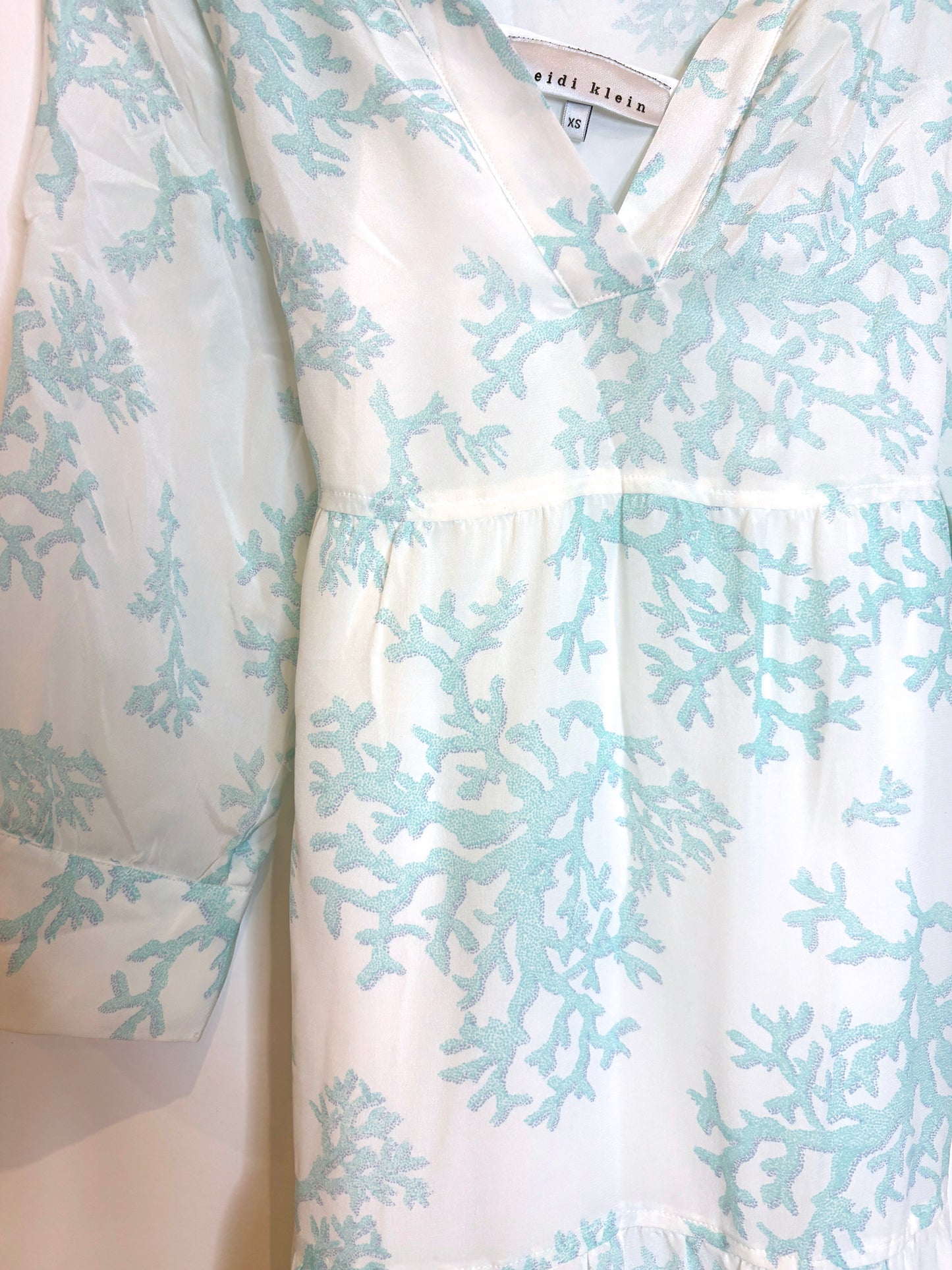 Heidi Klein Turquoise Silk Print Dress XS