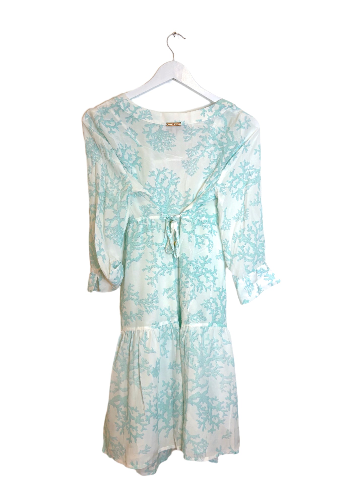 Heidi Klein Turquoise Silk Print Dress XS