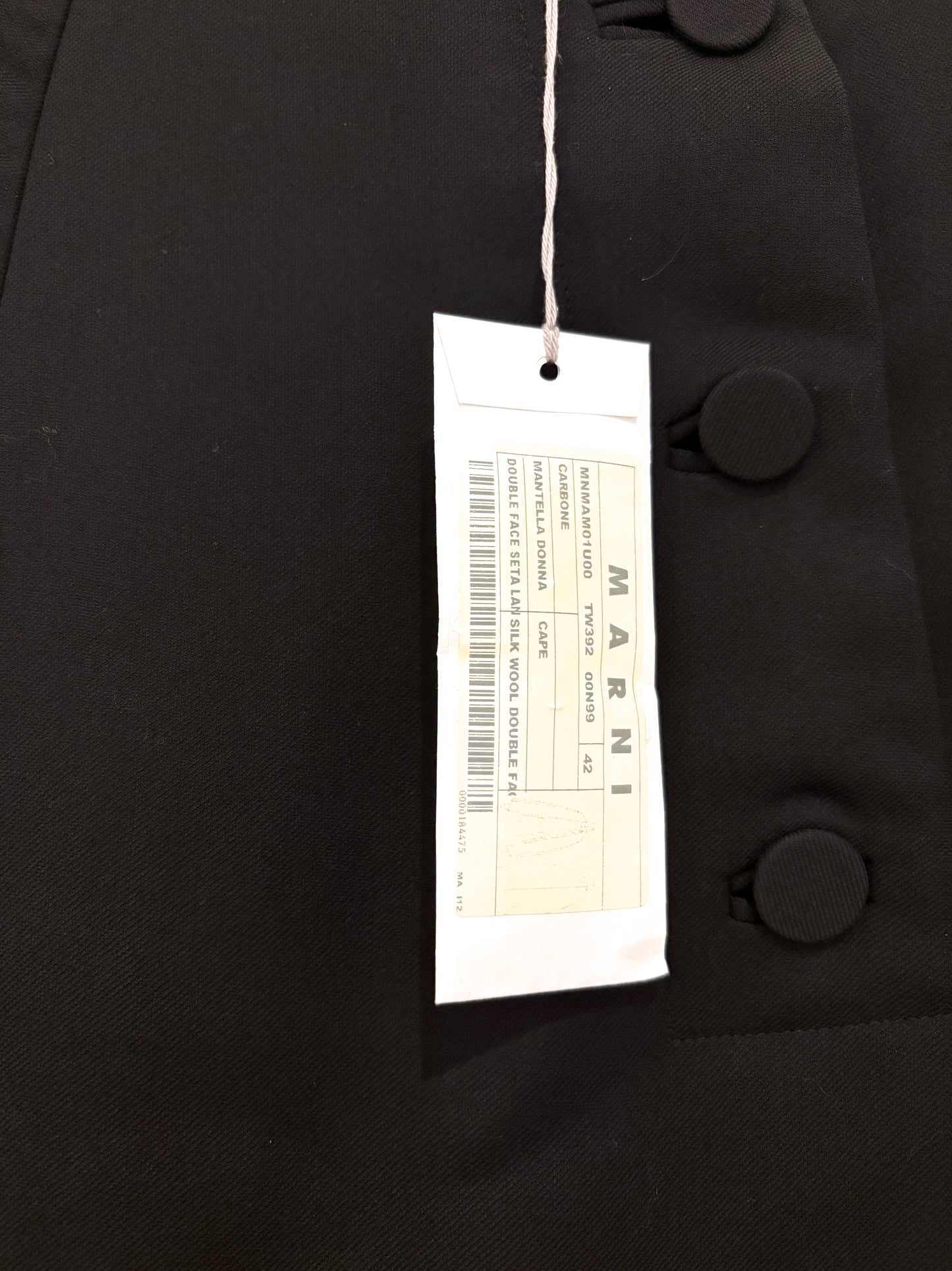 New With Tags Marni Double Face Silk Wool Cape Coat UK 10