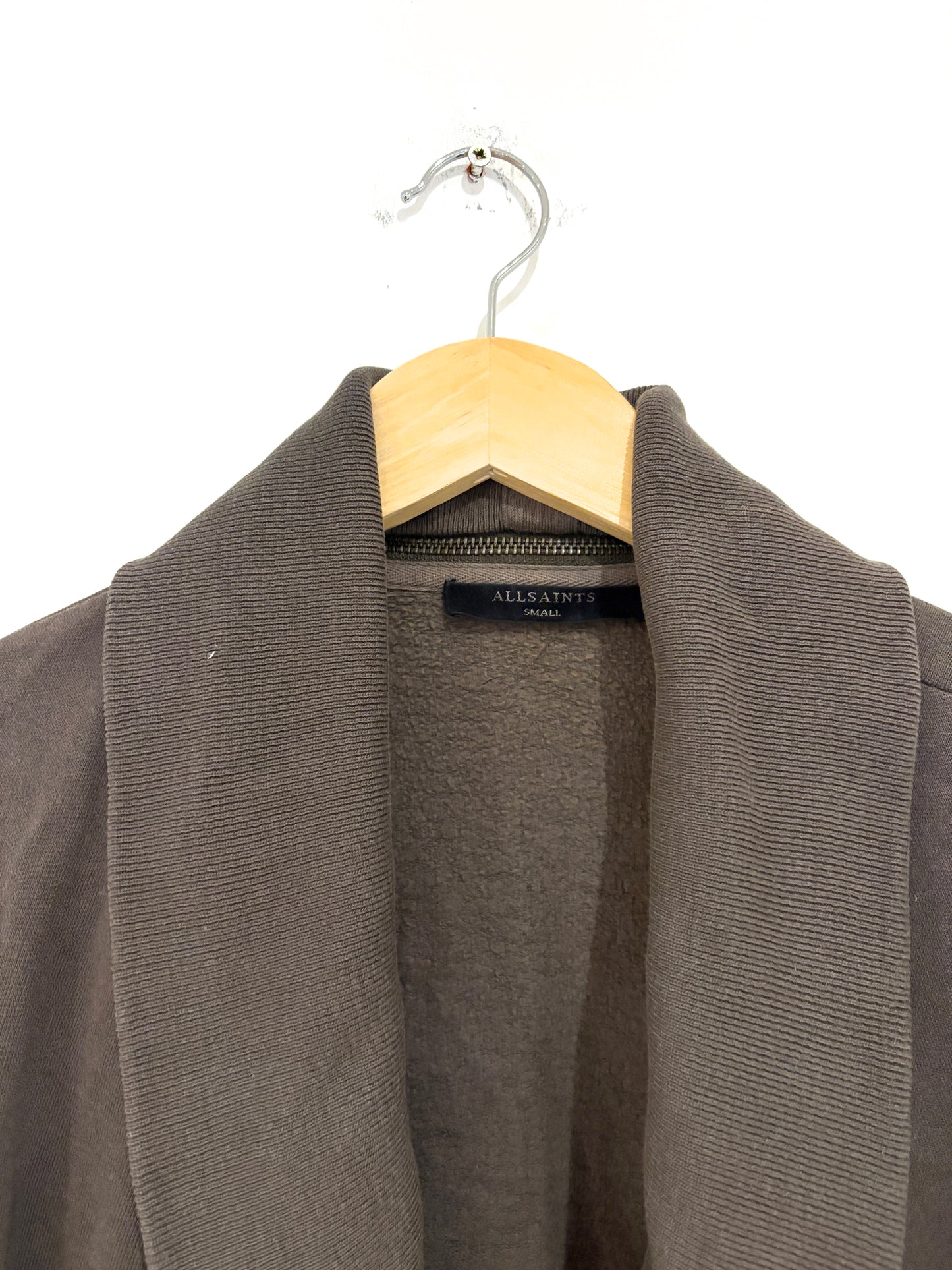 All Saints Stone Dahlia Zip Up Cardigan S