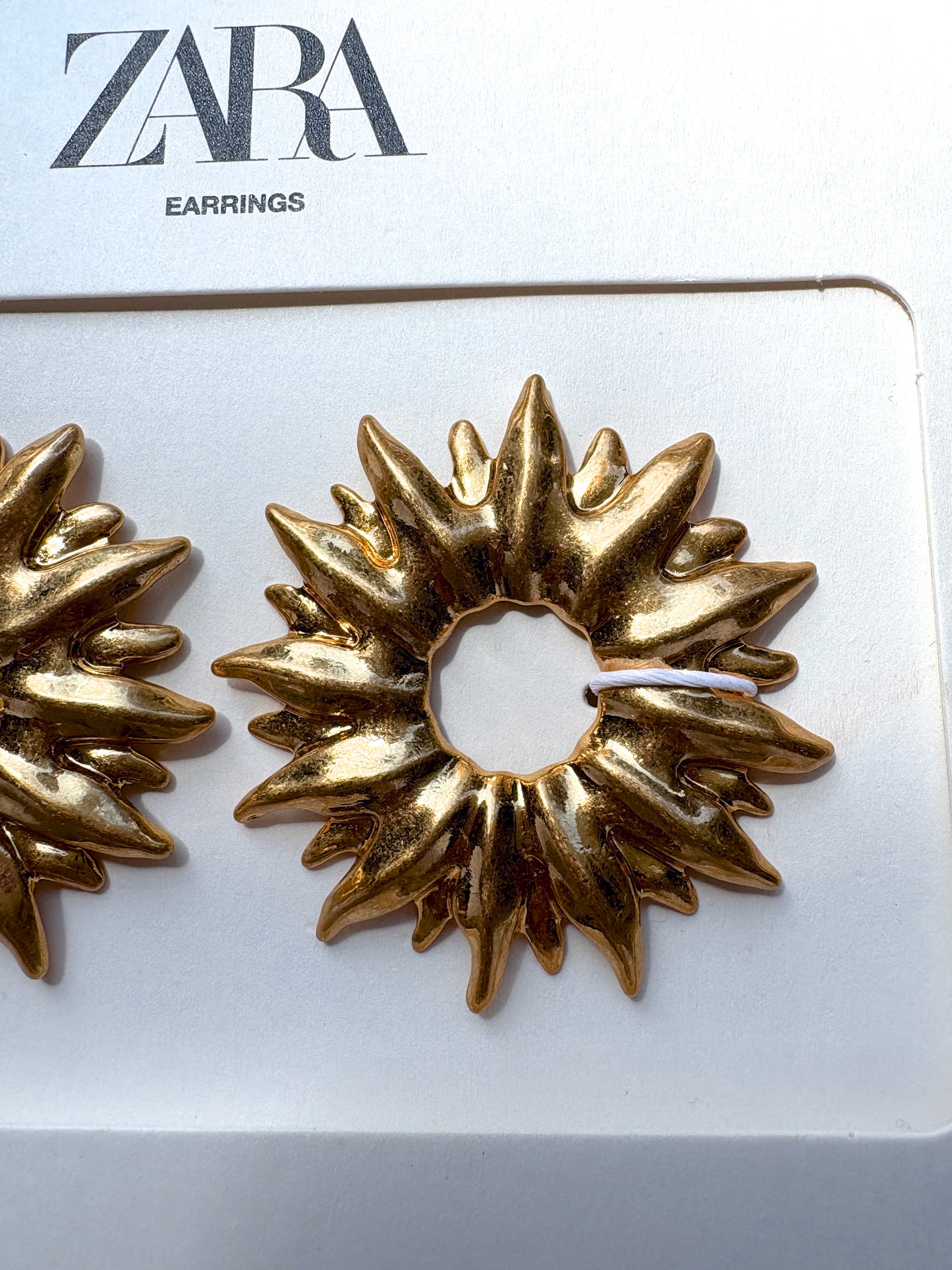 Zara Large Metal Sun Earrings