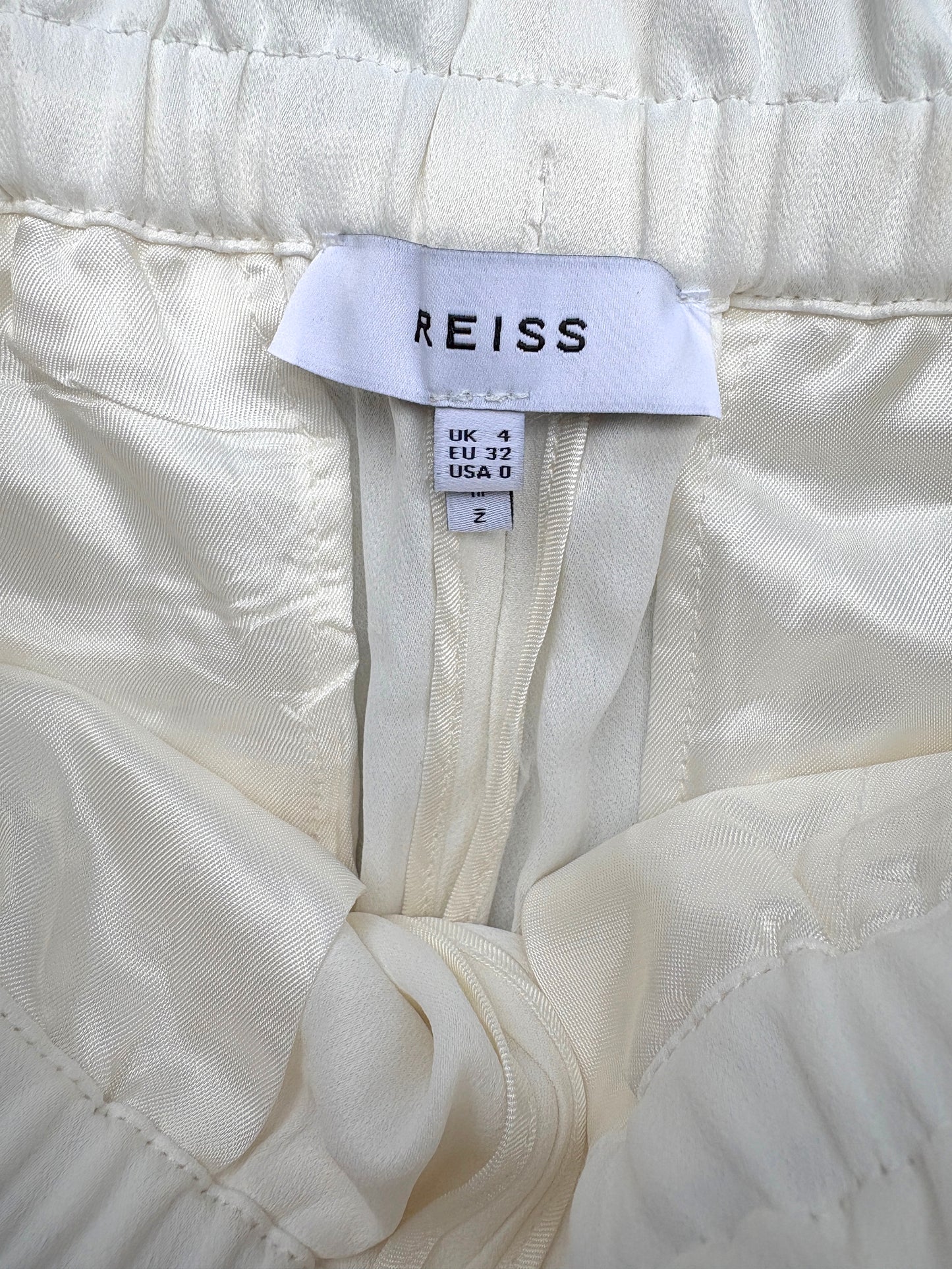 Reiss Raya White Wide Leg Trousers UK 4