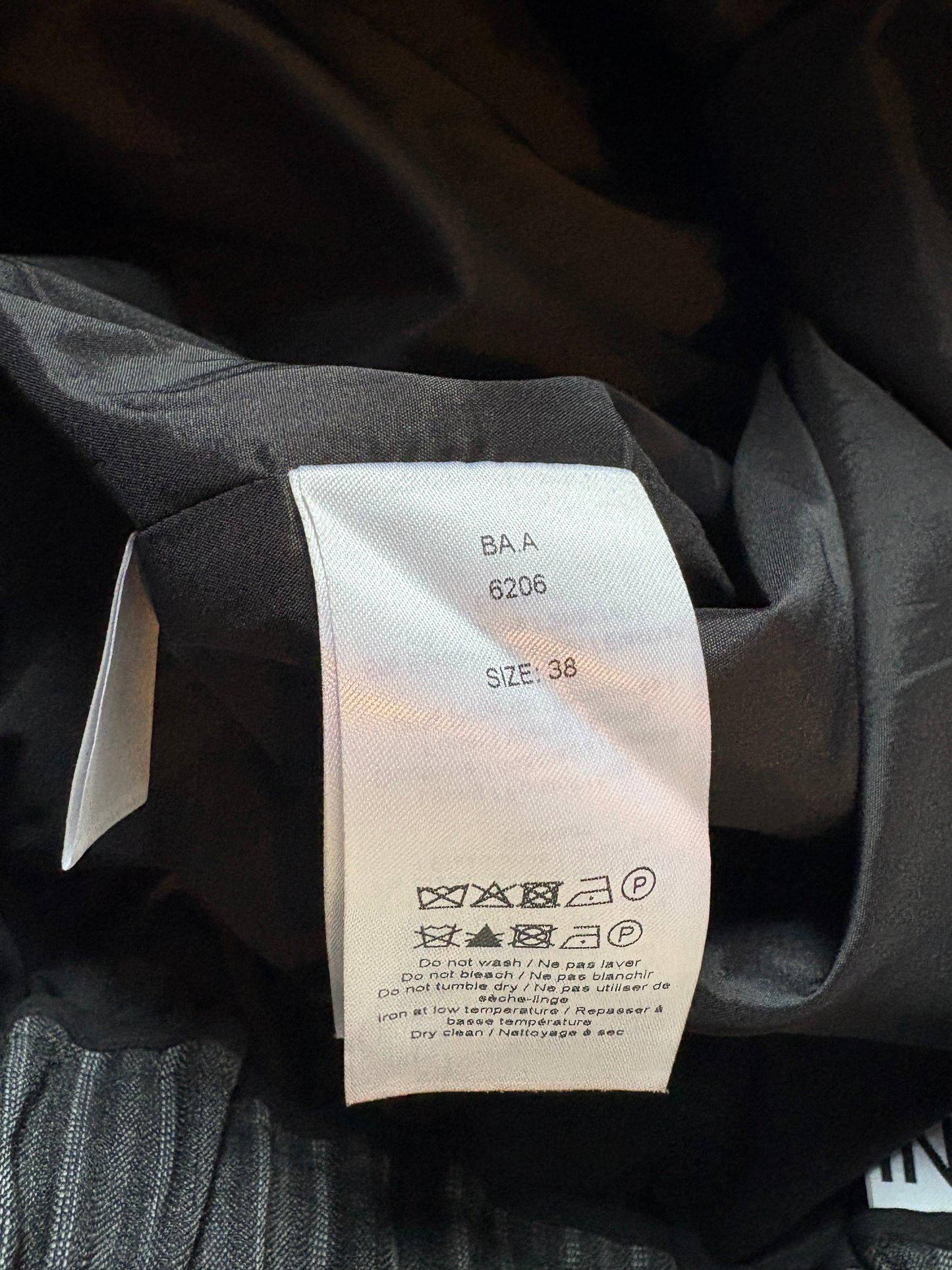 Ganni Pinstripe Grey Elasticated-waist Trousers UK 10