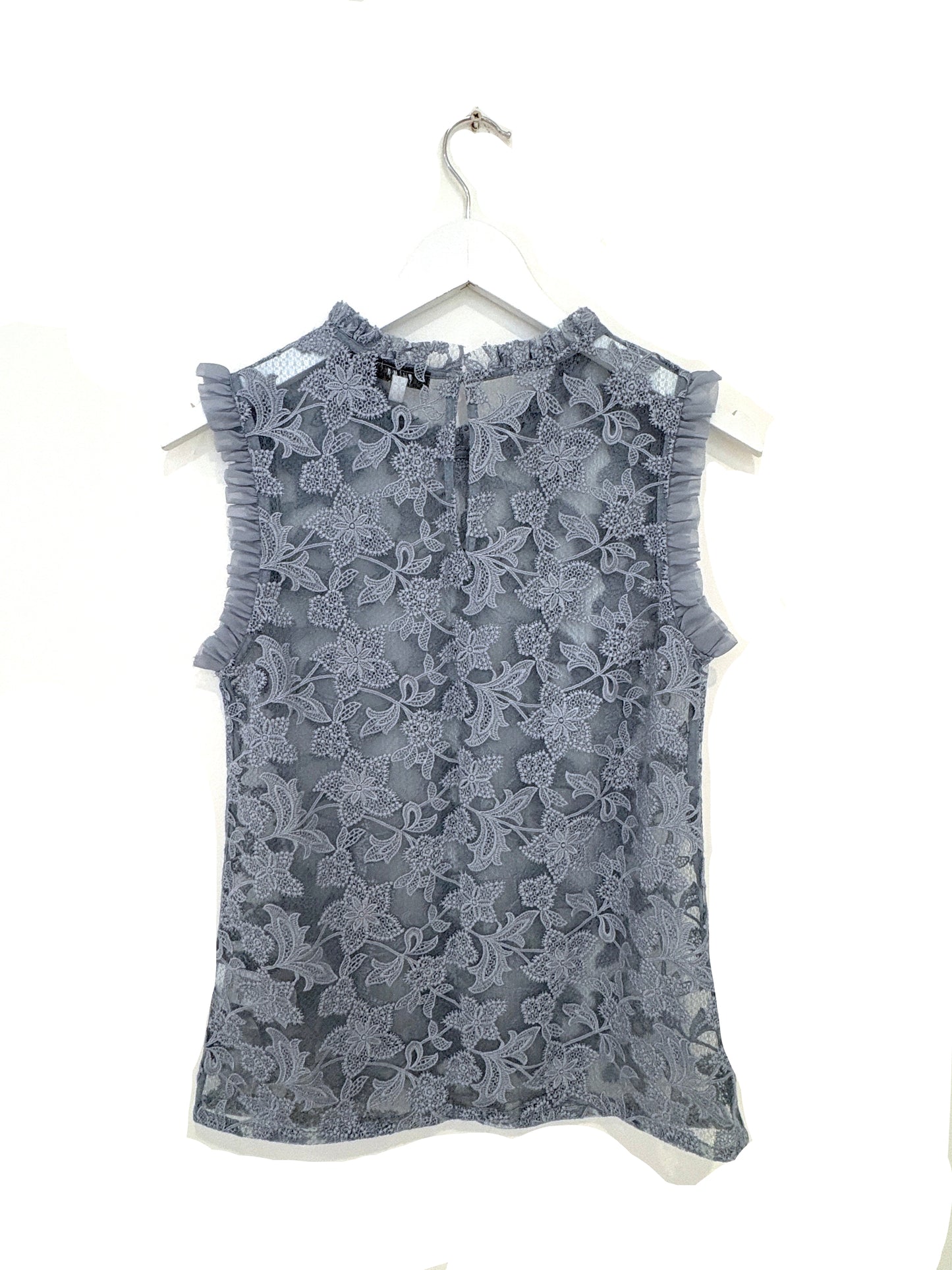 Reiss Marina Blue Lace Blouse UK 4