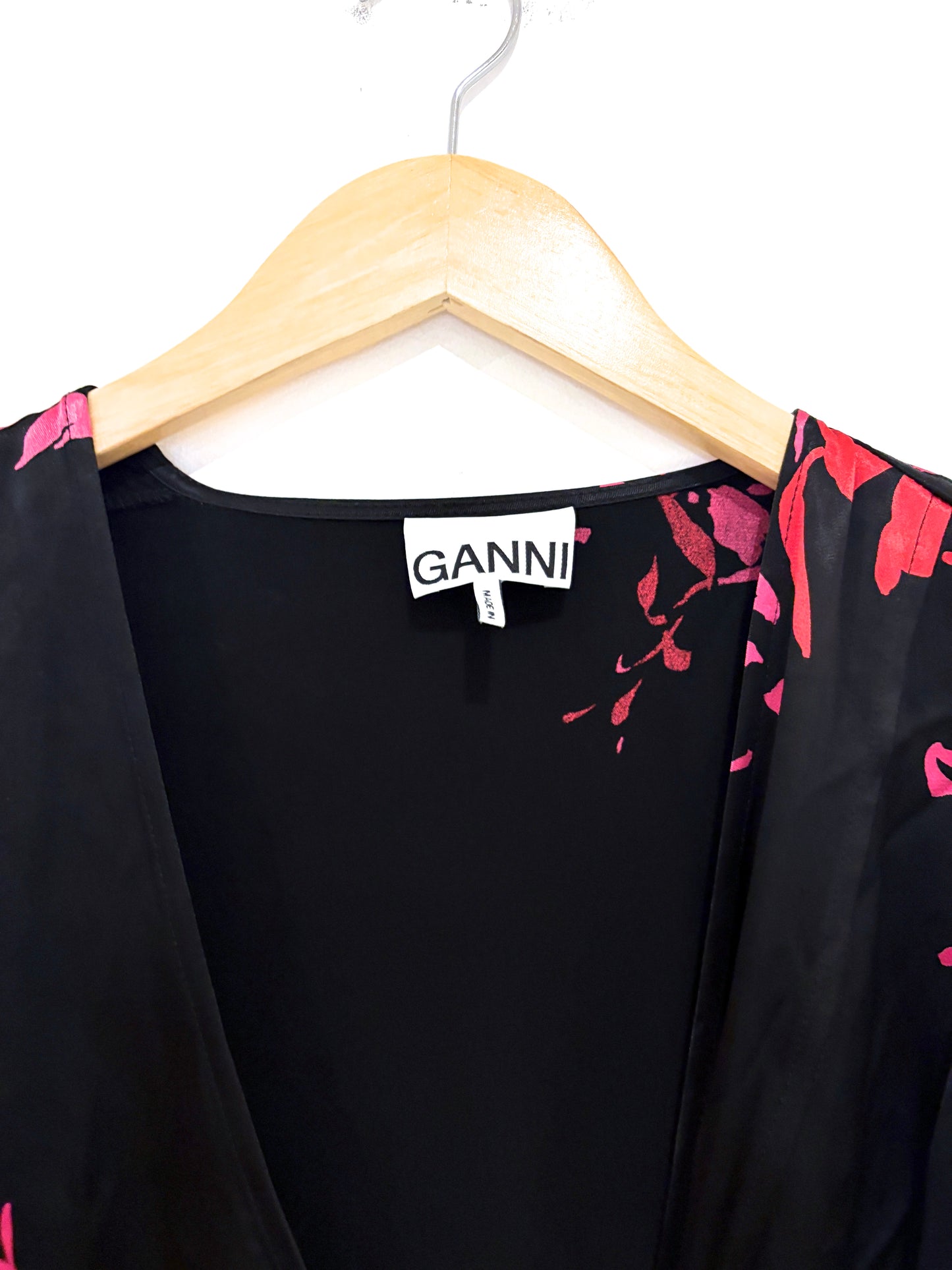 Ganni Floral Puff Sleeved Dress UK 10