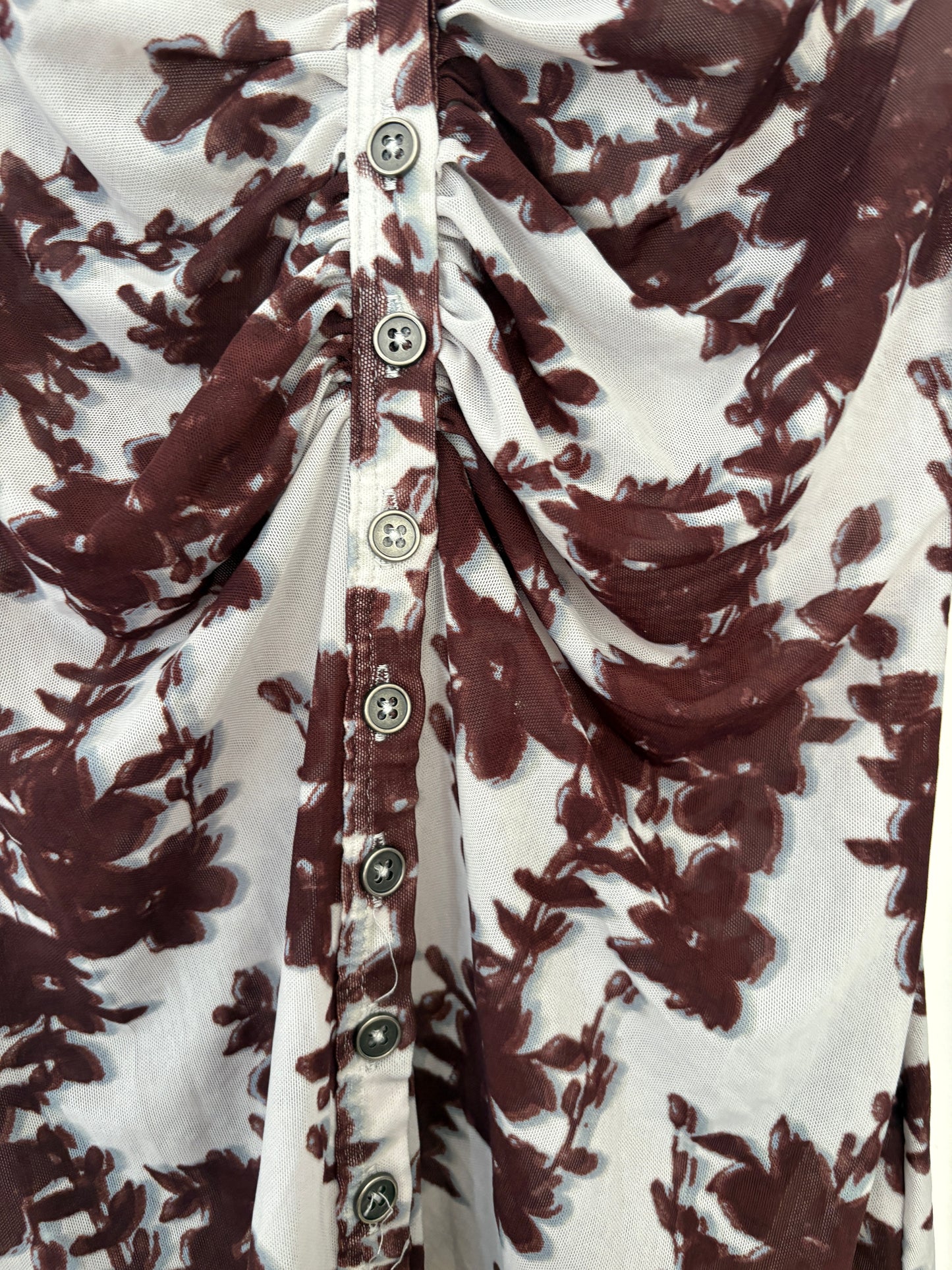 Free People Printed Mesh Blouse XS