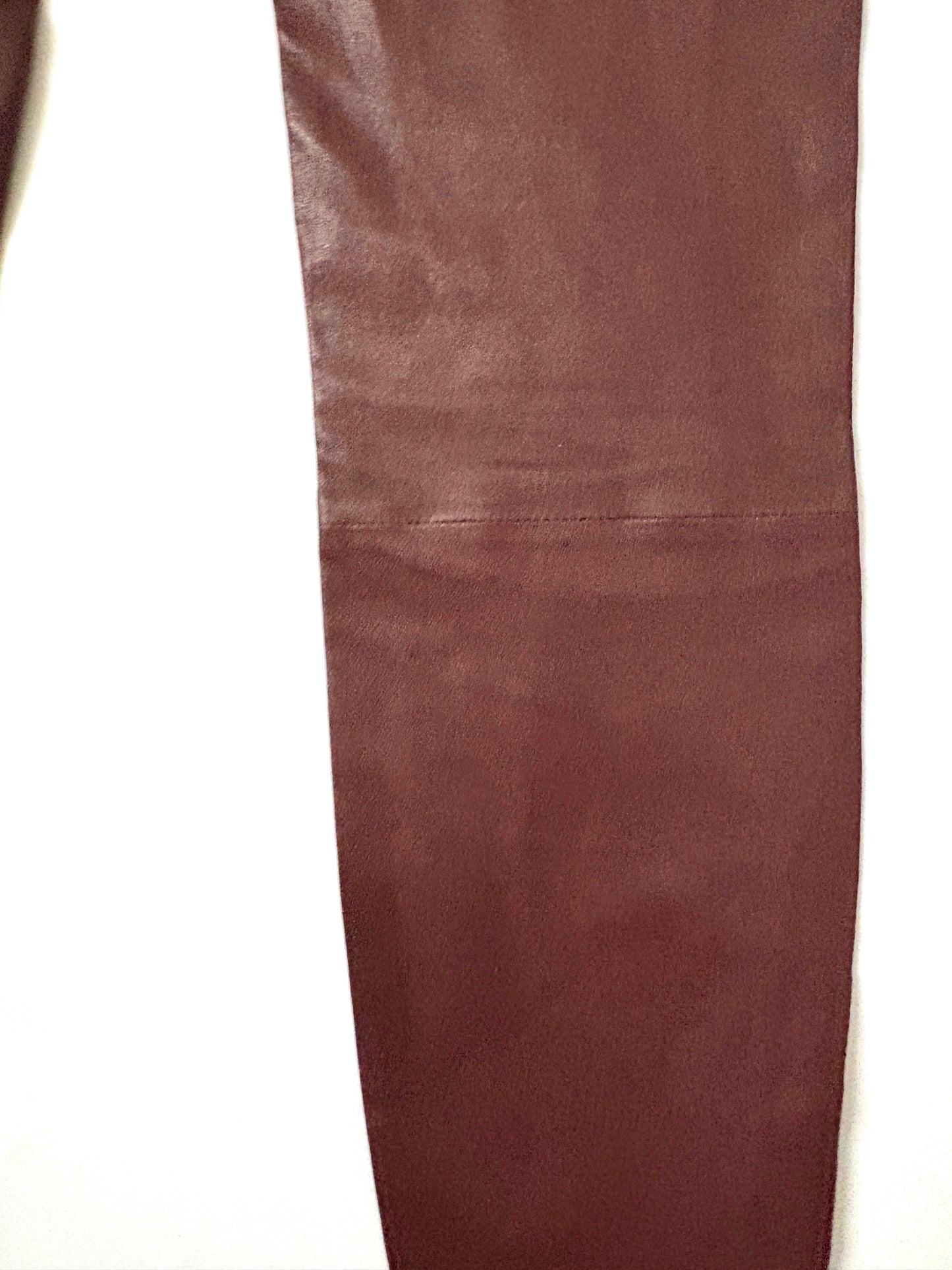 Reiss Burgundy Leather Leggings UK 12