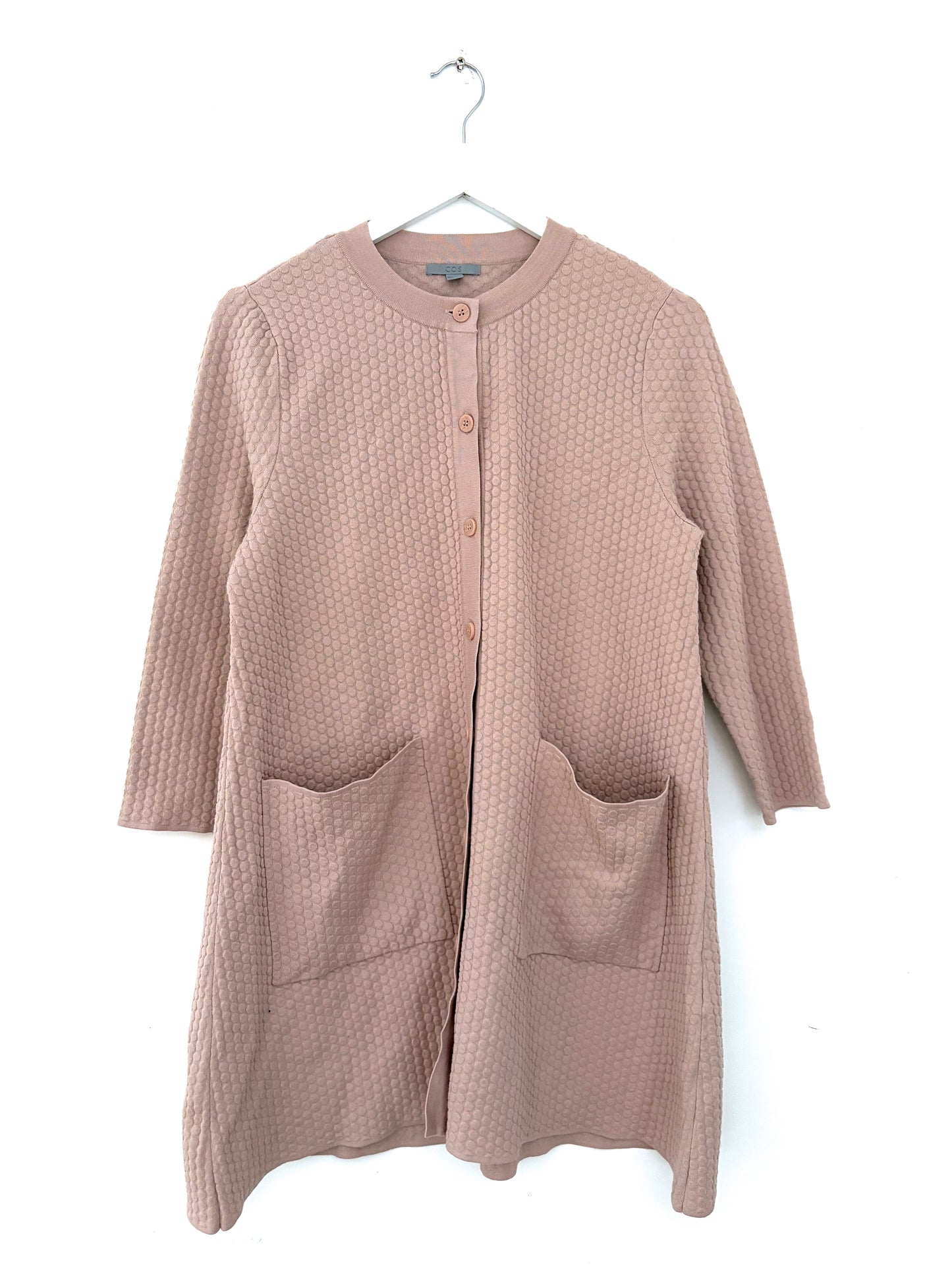 COS Textured Jacquard Knit Dress Long Cardigan Size M