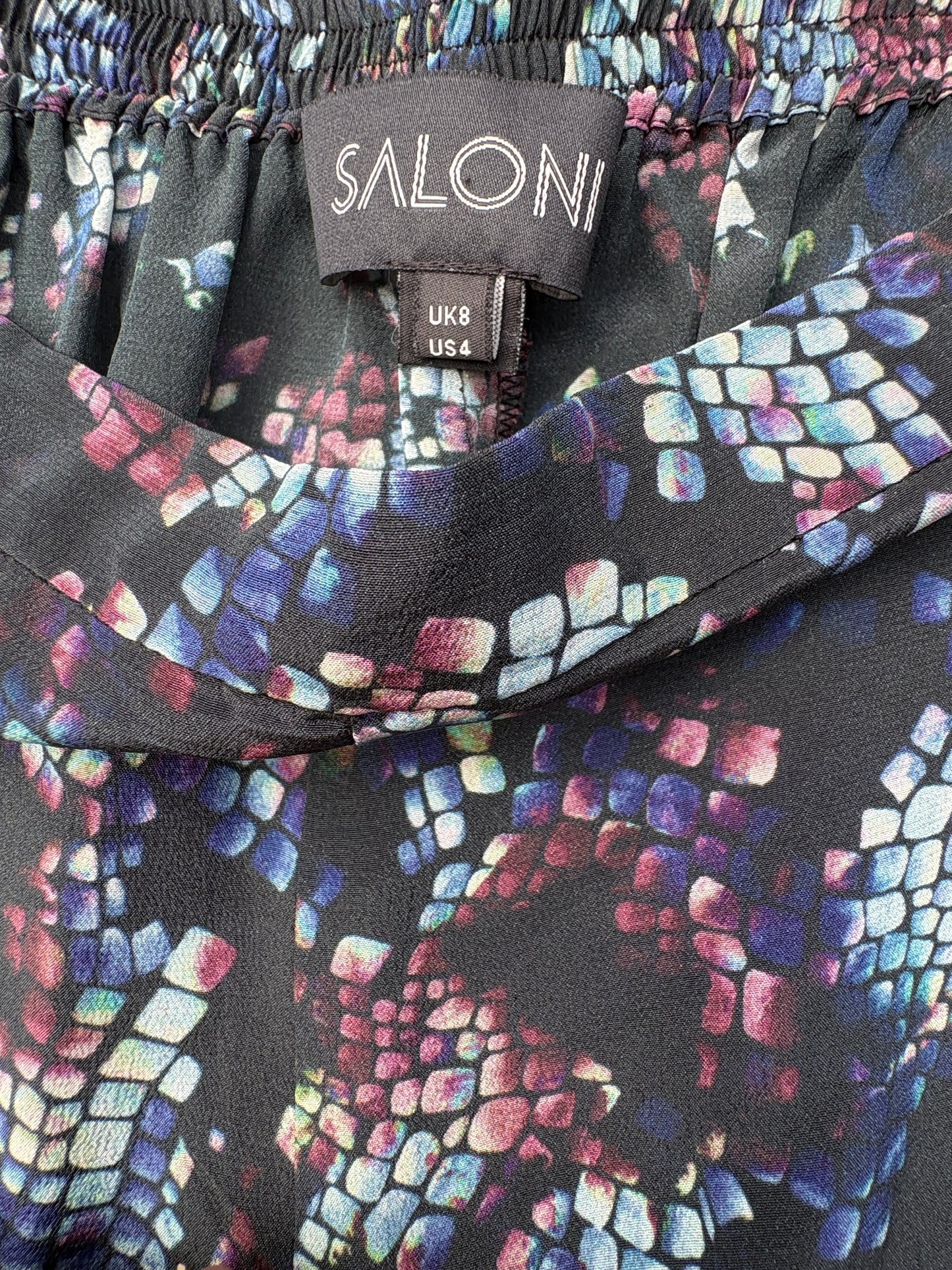 Saloni Silk Print Straight Trousers UK 8