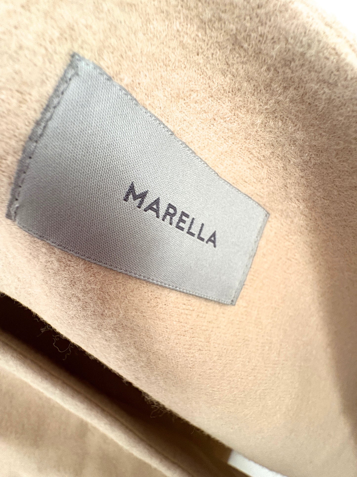 Marella Beige Felt Wool Coat UK 12