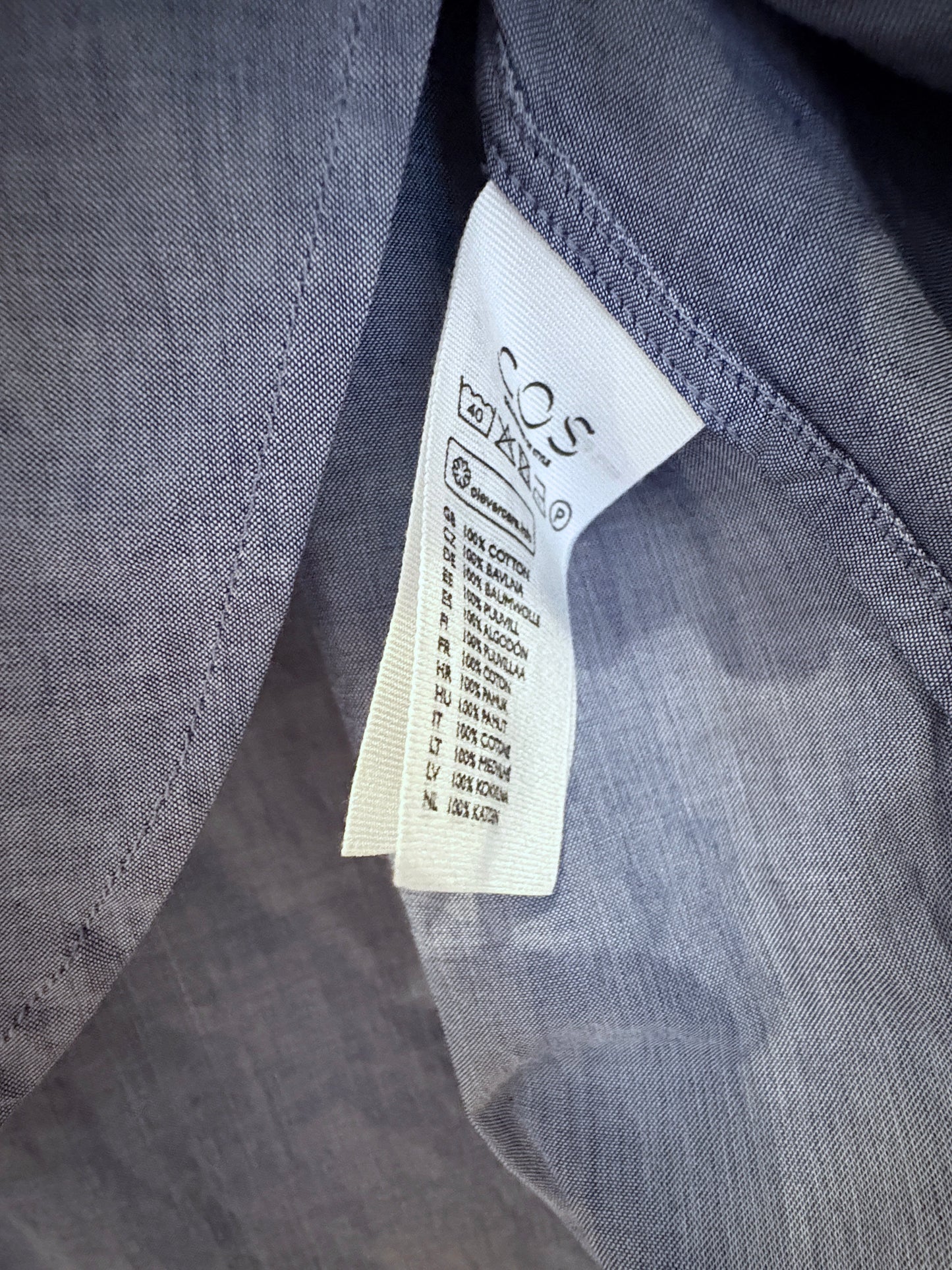 COS Blue Cotton Shirt UK 10