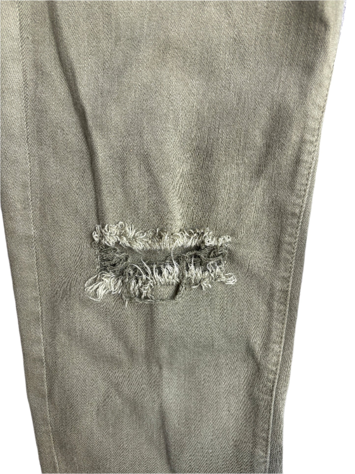Current/Elliott The Fling Ripped Jeans in Dark Green 27"