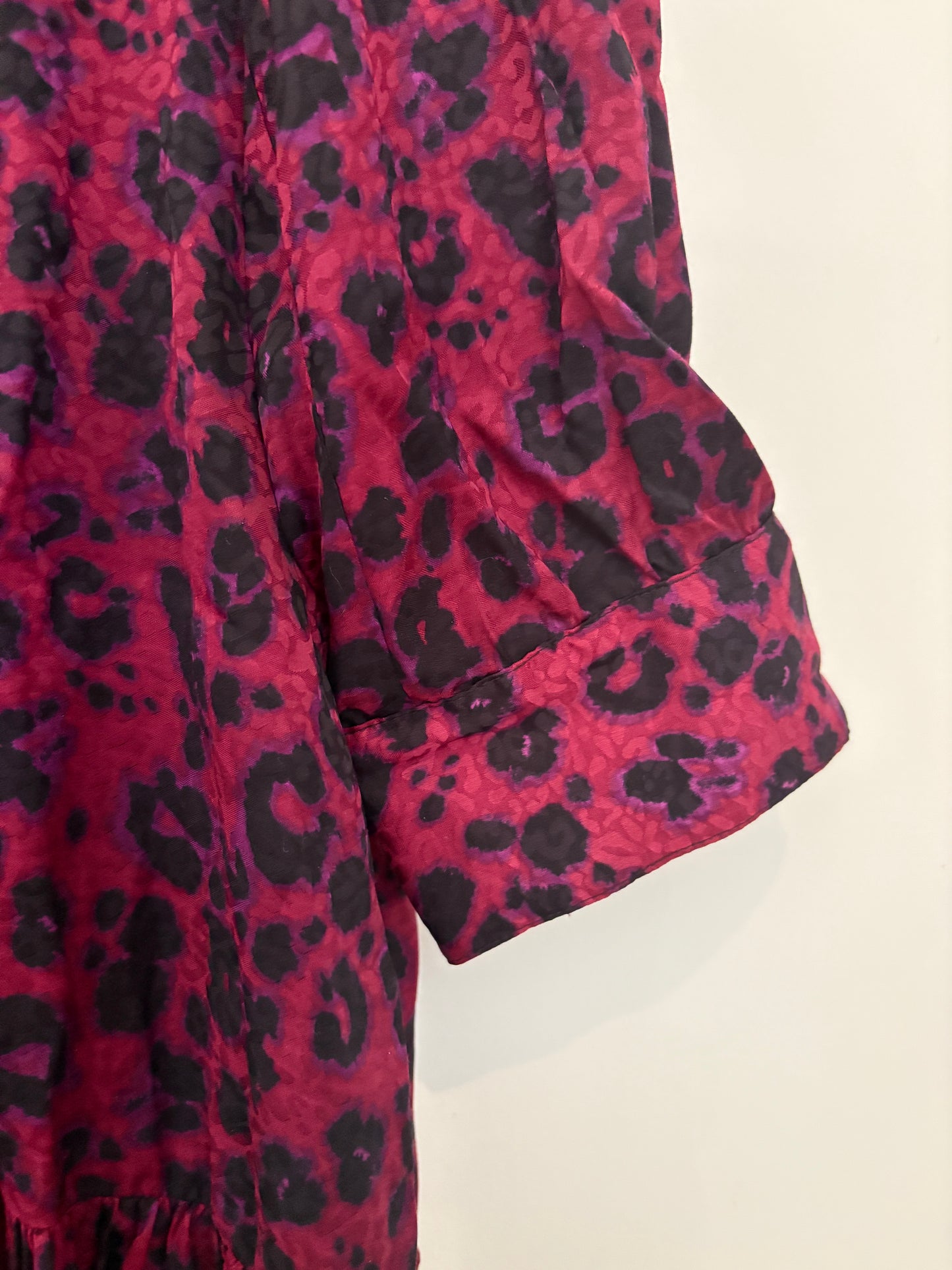 Ba&Sh Raspberry Leopard Shirt Dress L