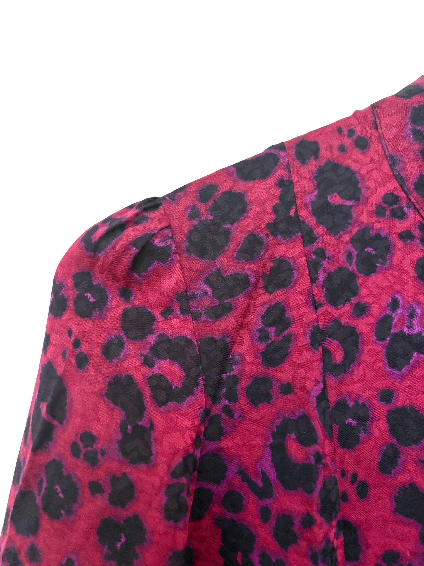 Ba&Sh Raspberry Leopard Shirt Dress L