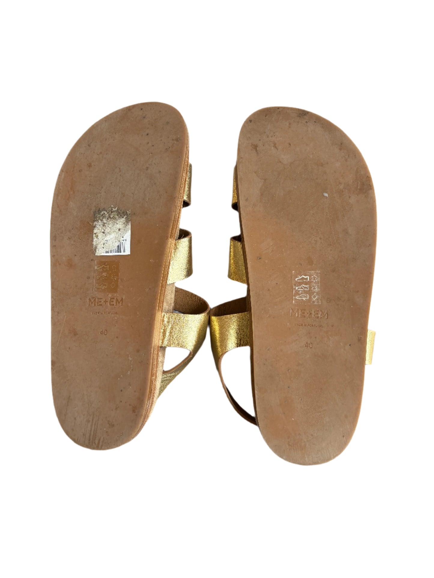 Me+Em Gold T-Bar Sandals UK 7