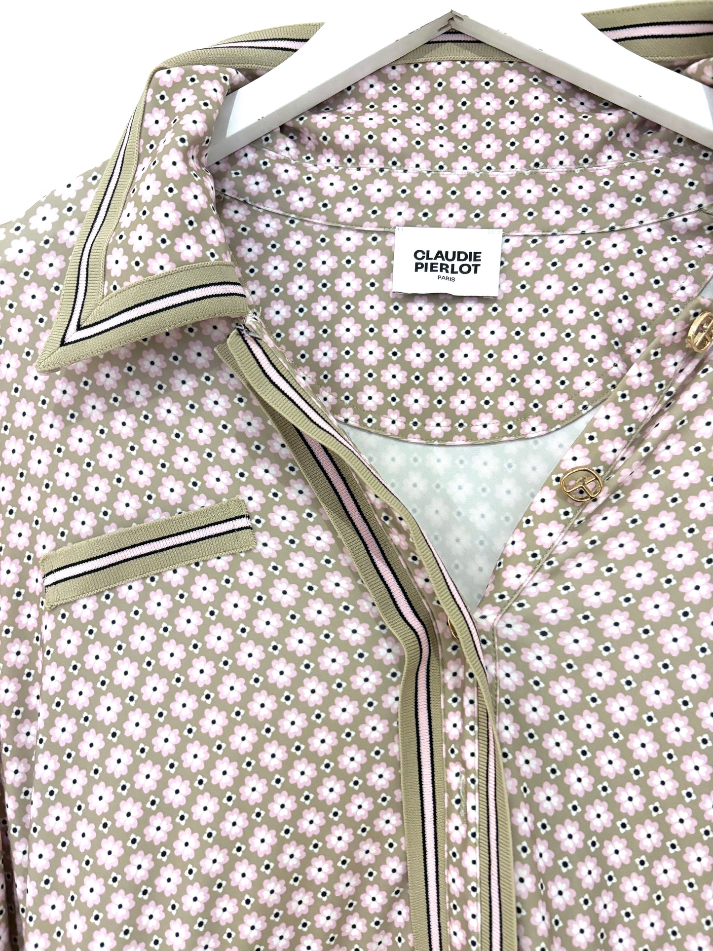 Claudie Pierlot Pink Midi Shirt Dress UK 12