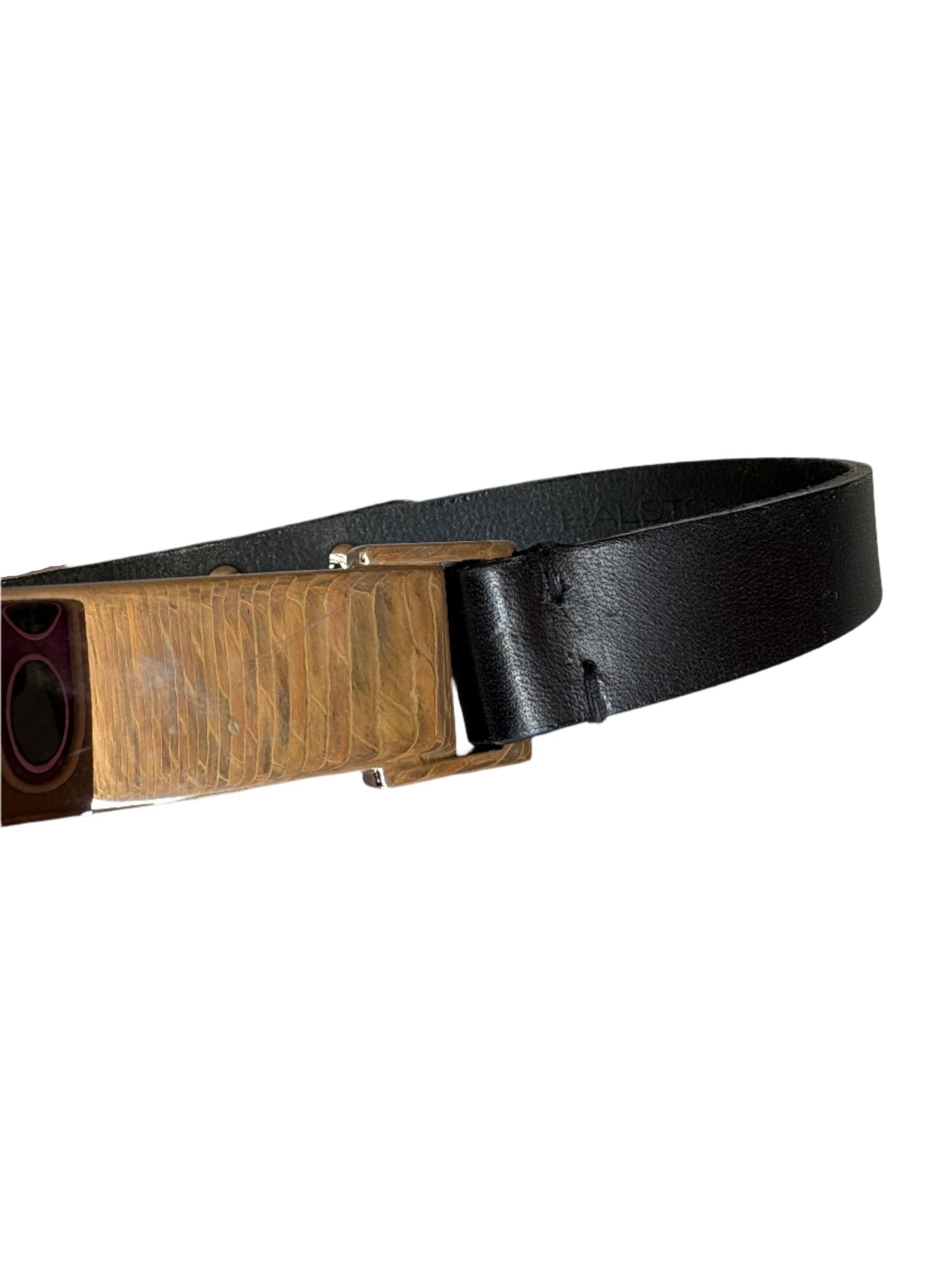 Halston Silver Leather Belt M