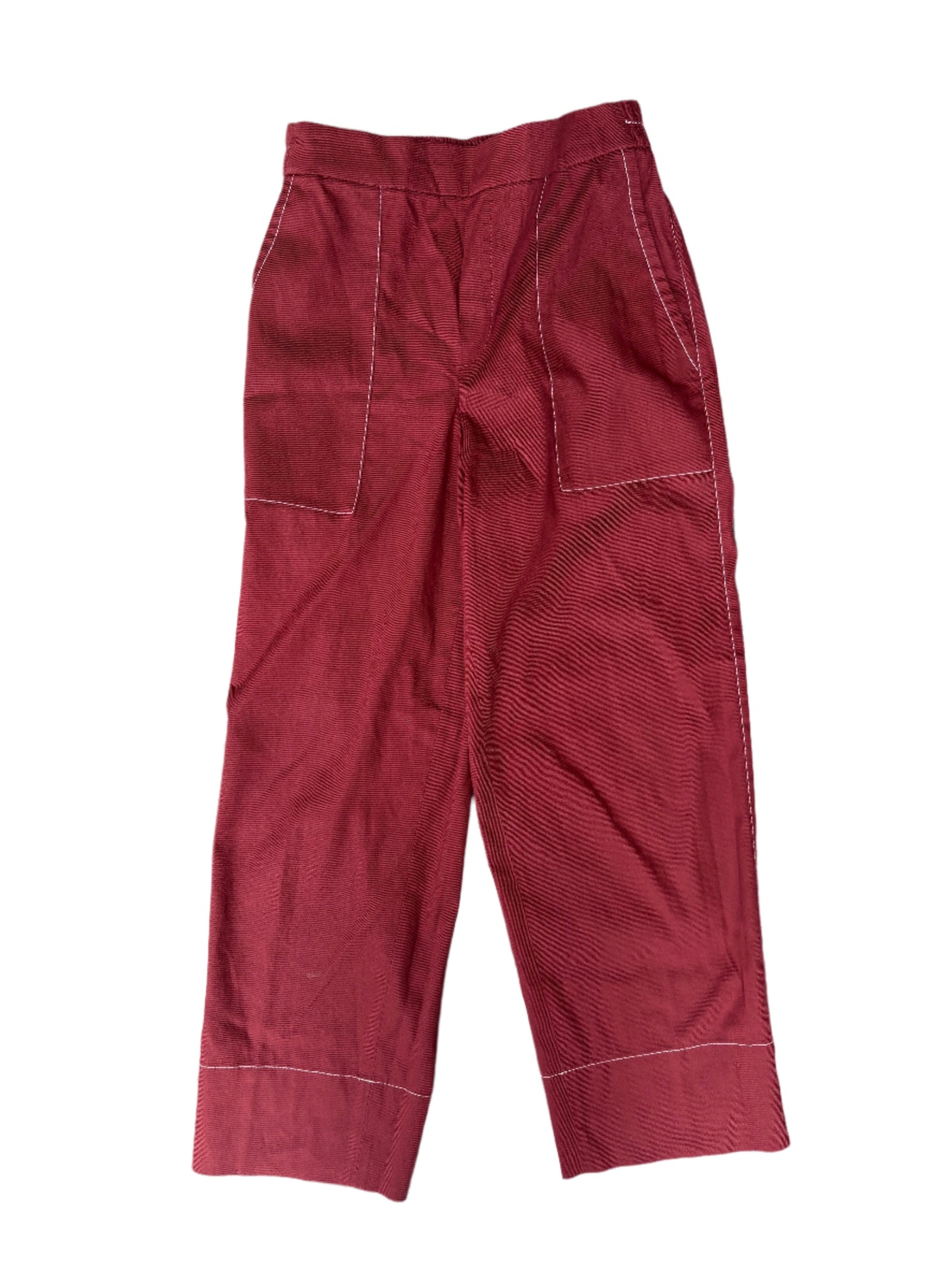 Massimo Dutti Red Utility Cropped Trusers UK 8
