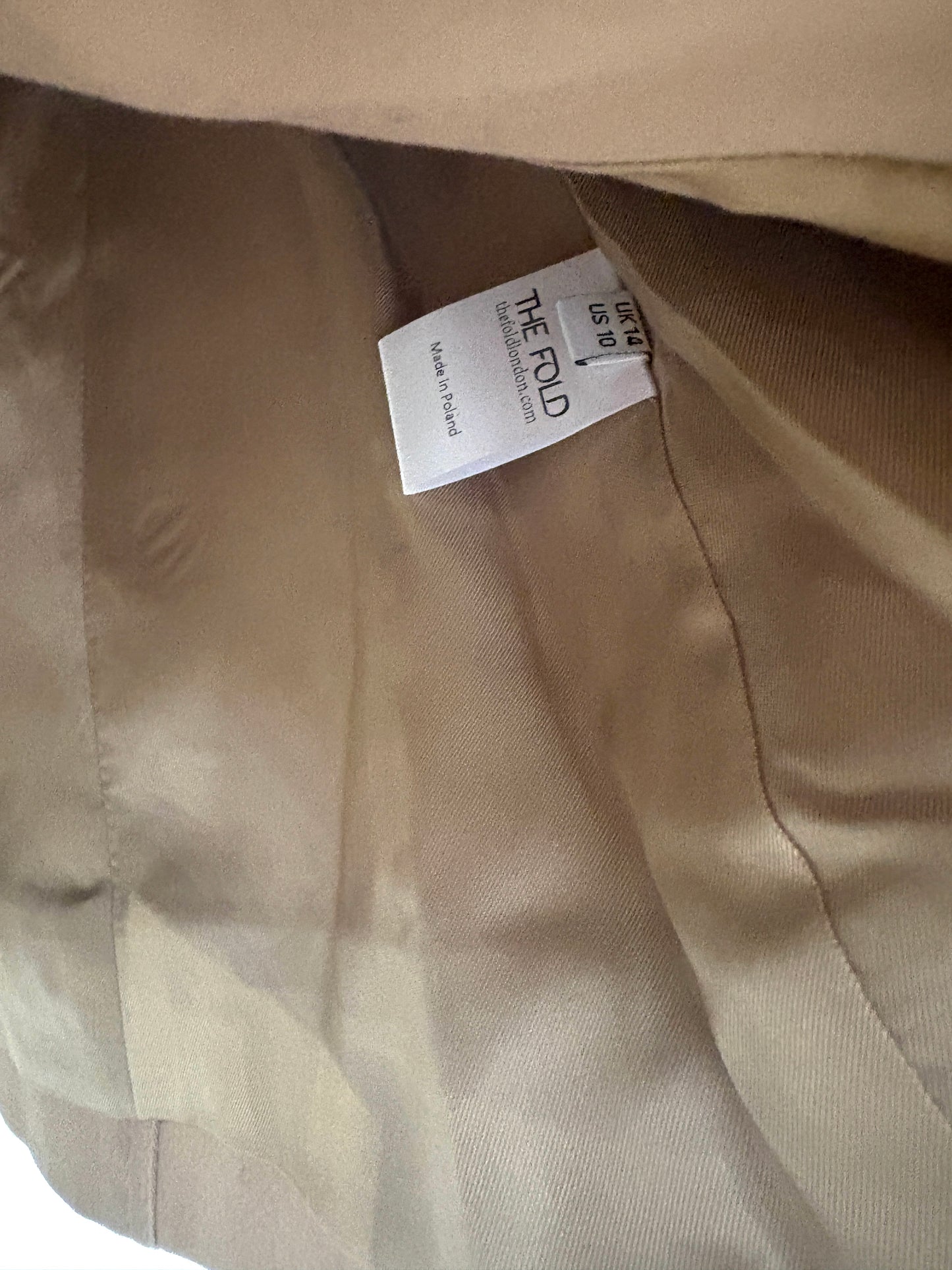 The Fold Beige Blazer Jacket UK 14