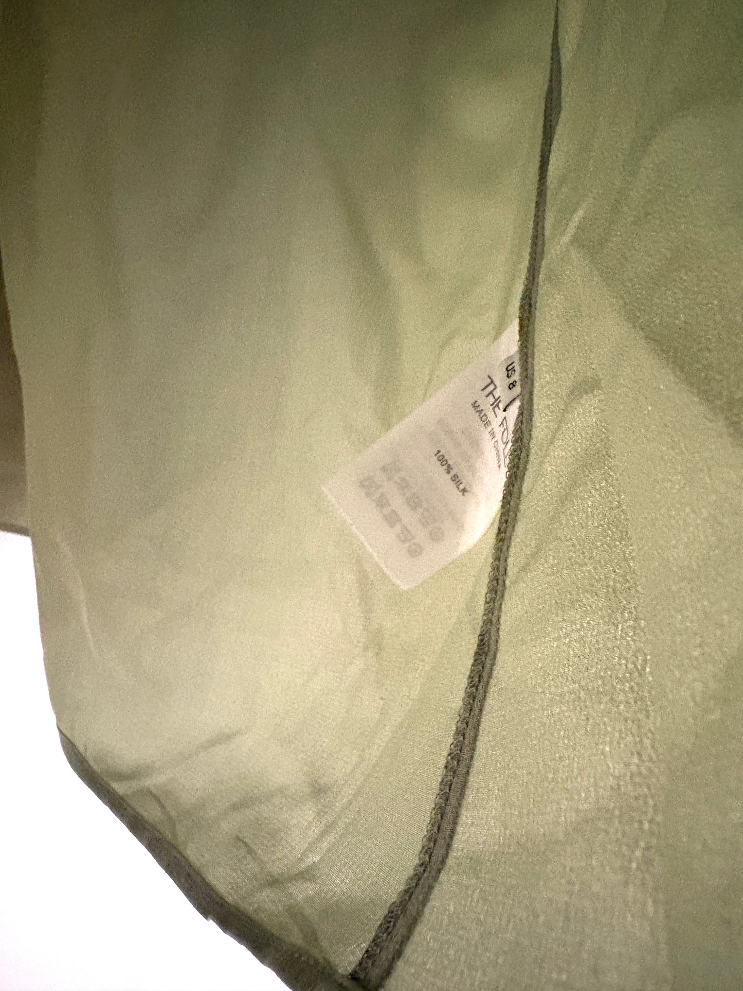 The Fold Green Silk Ruffle Blouse UK 12