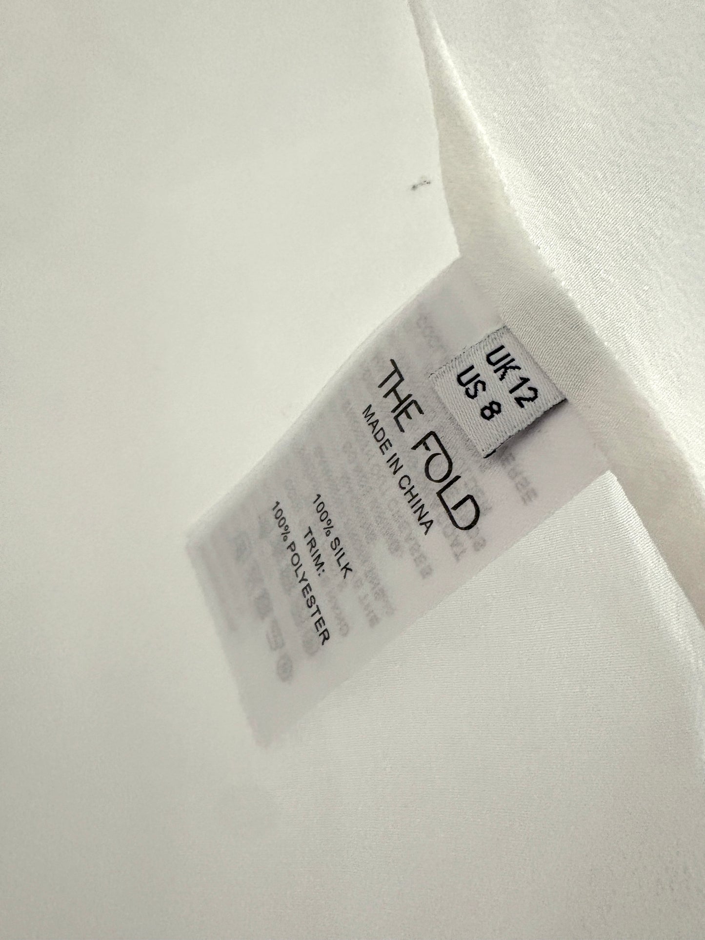 The Fold White Silk Ruffle Blouse UK 12
