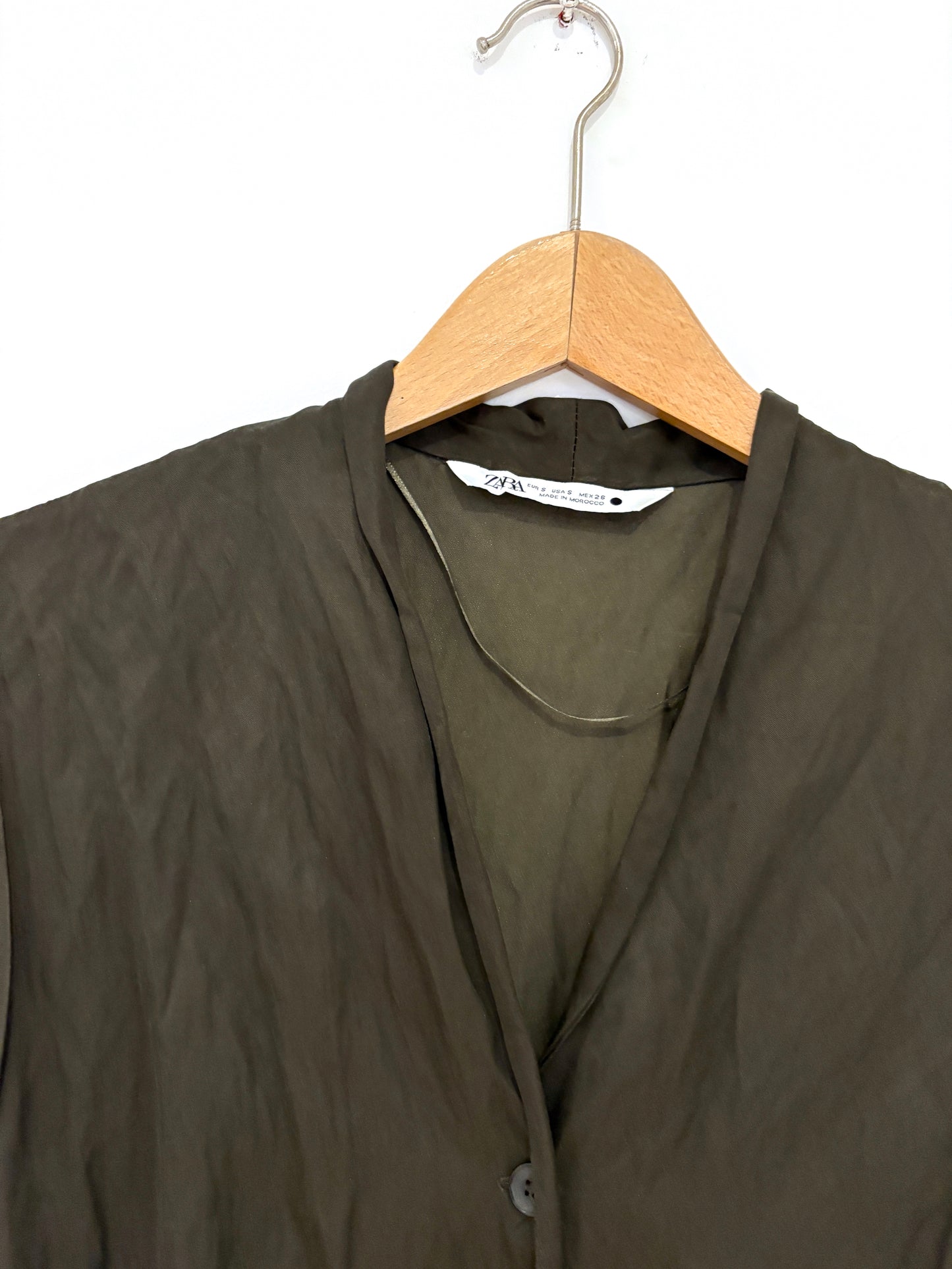 Zara Khaki Shirt Dress S