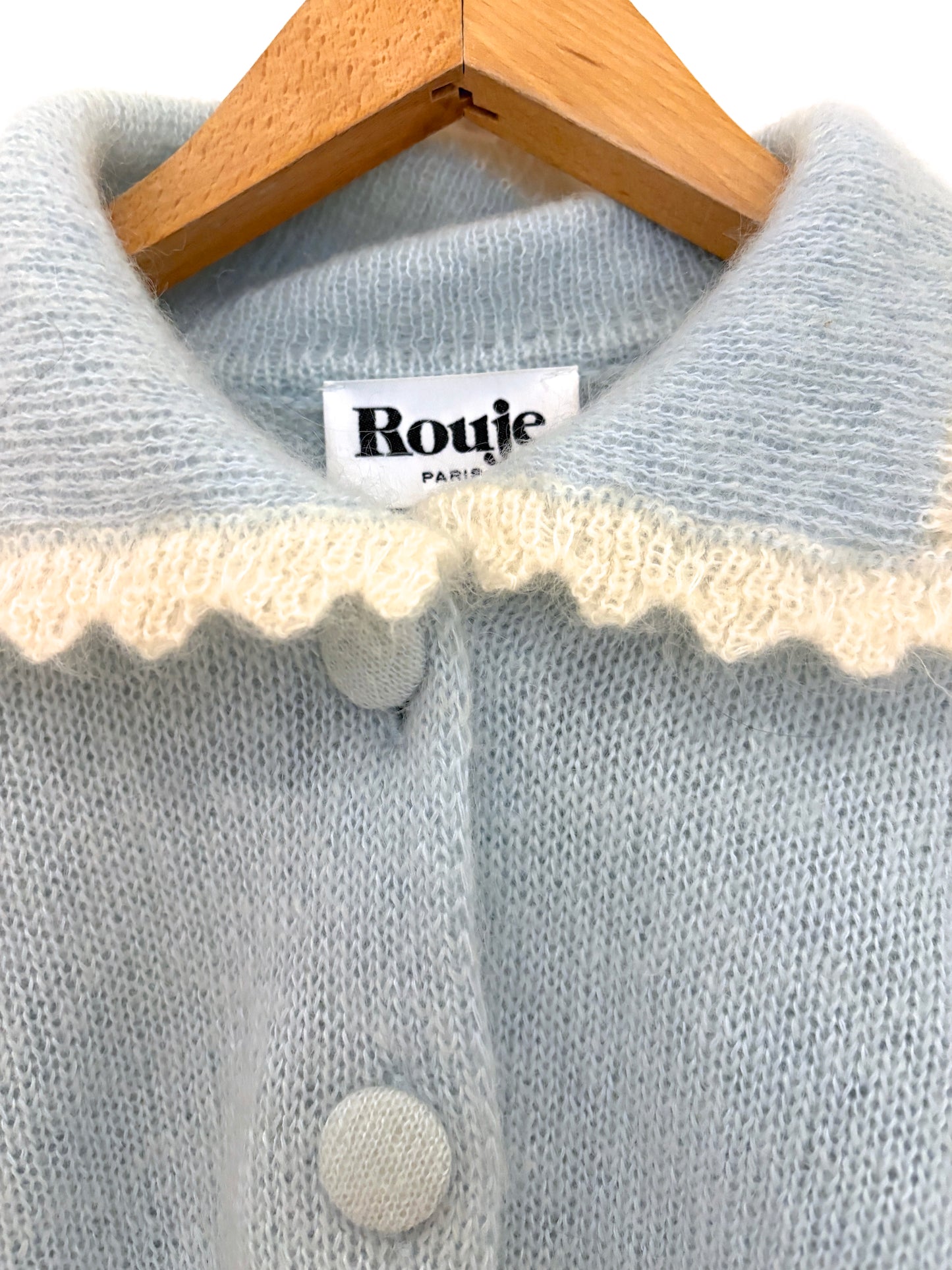 Rouje Paris Alpaca Blue Cardigan UK 6