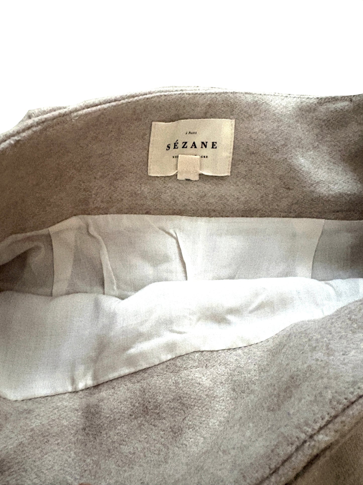 Sézane Beige Virgin Wool Mini Skirt UK 8