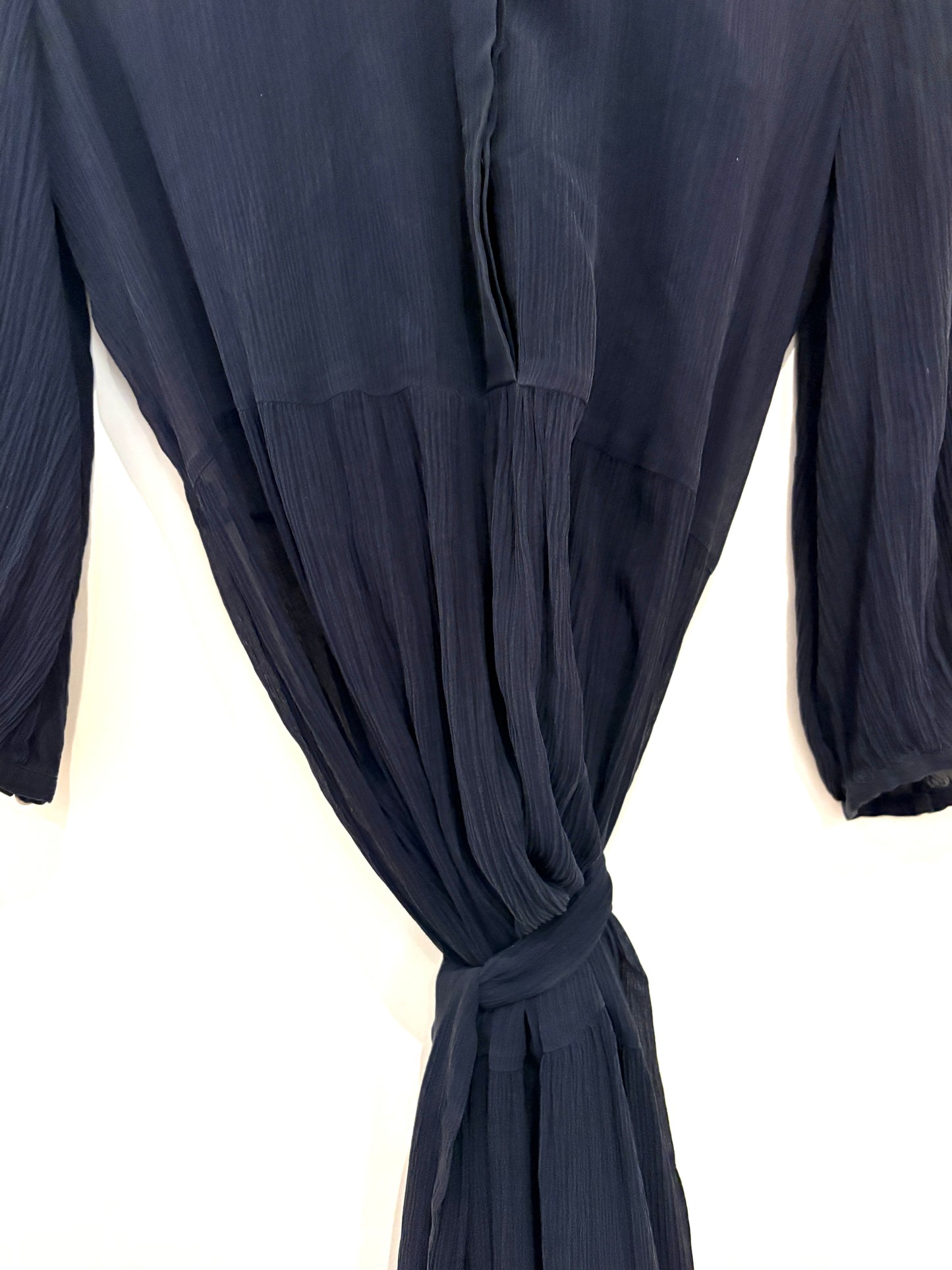 The Fold Navy Crinkle Dress UK 12