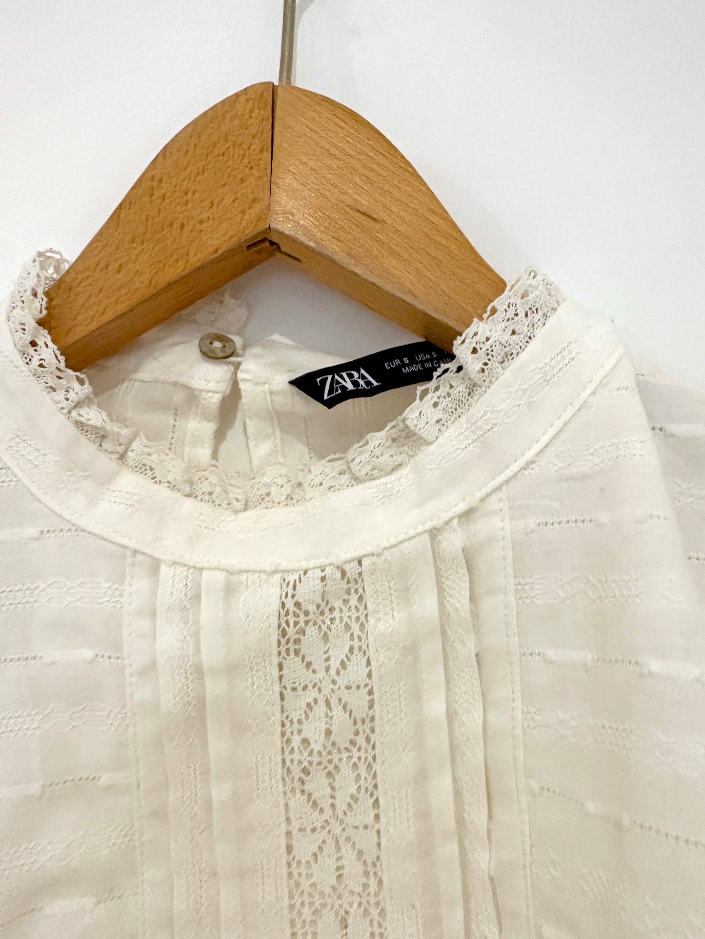 Zara White Lace Blouse S