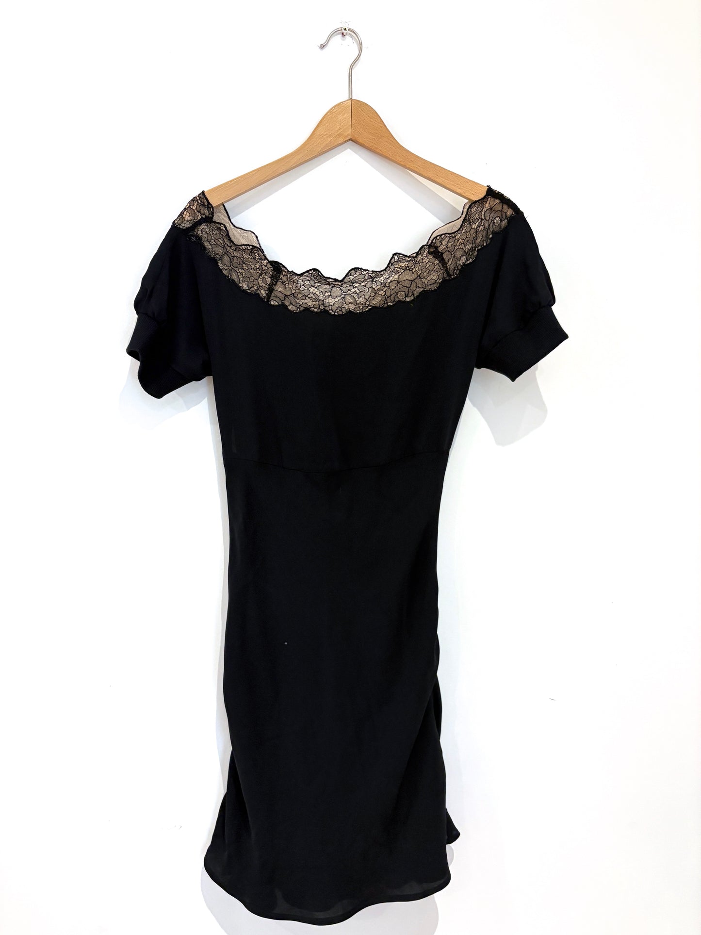 Catherine Melandrino Silk Black Lace Dress UK 8