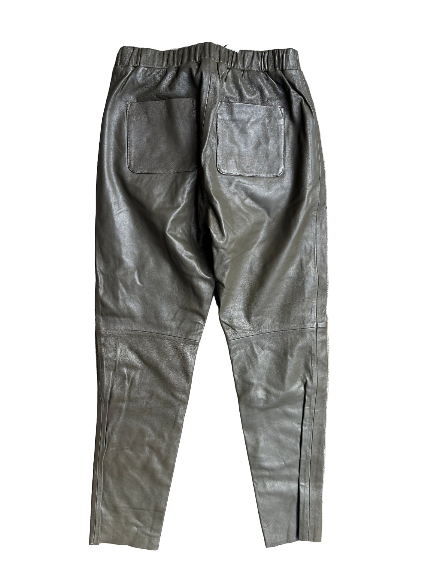 New With Tags Hush Leather Khaki Joggers UK 8