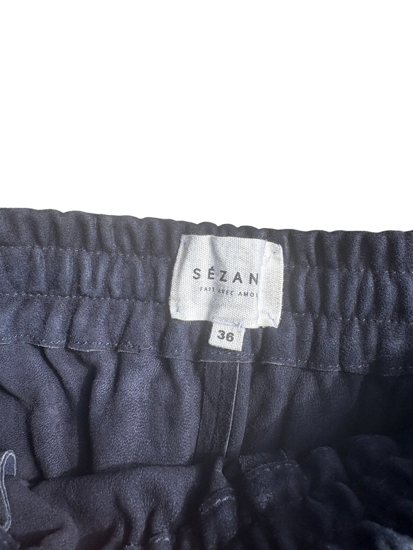 Sézane Navy Suede Shorts UK 8