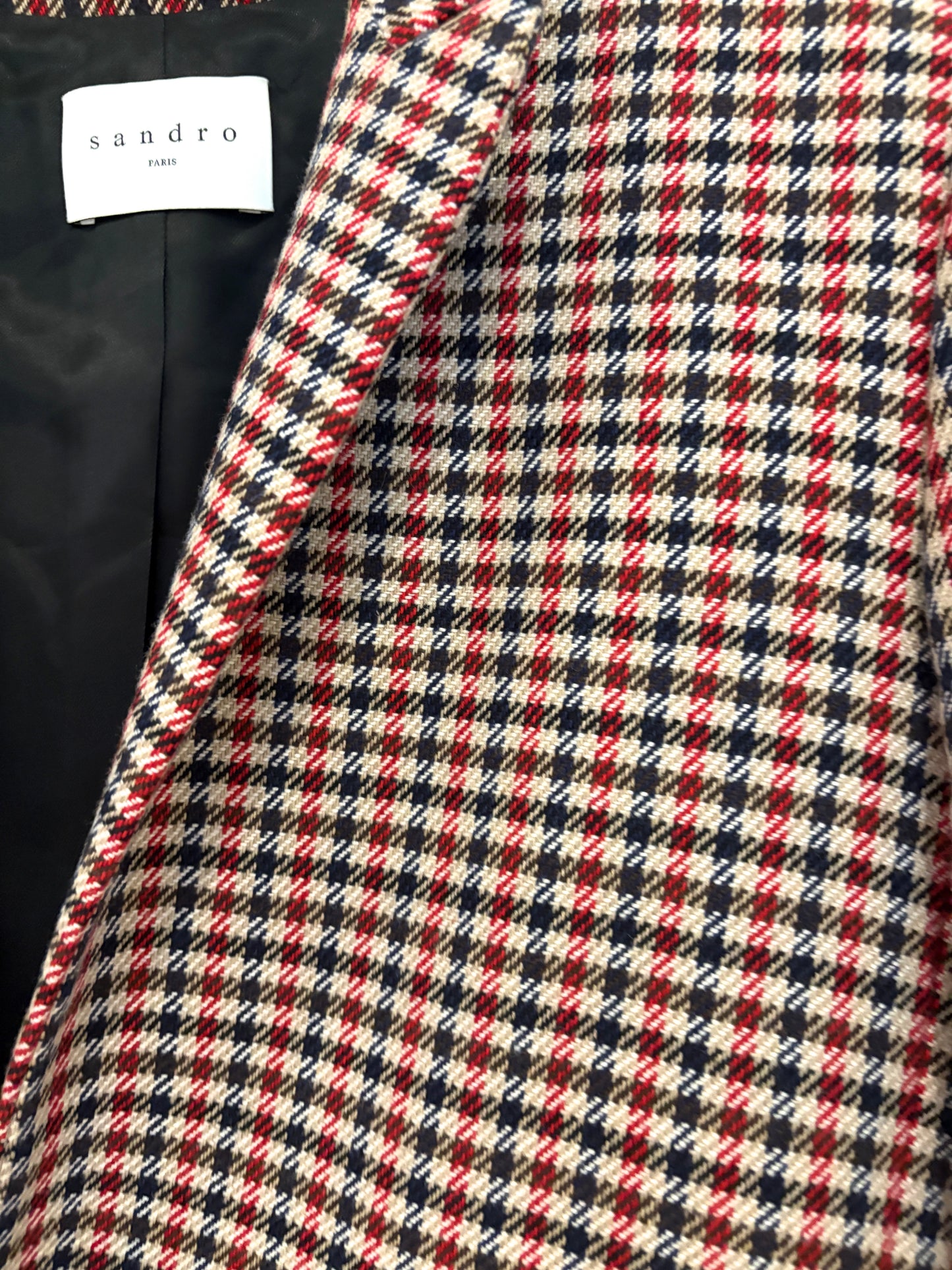 Sandro Tweed Houndstooth Blazer UK 8