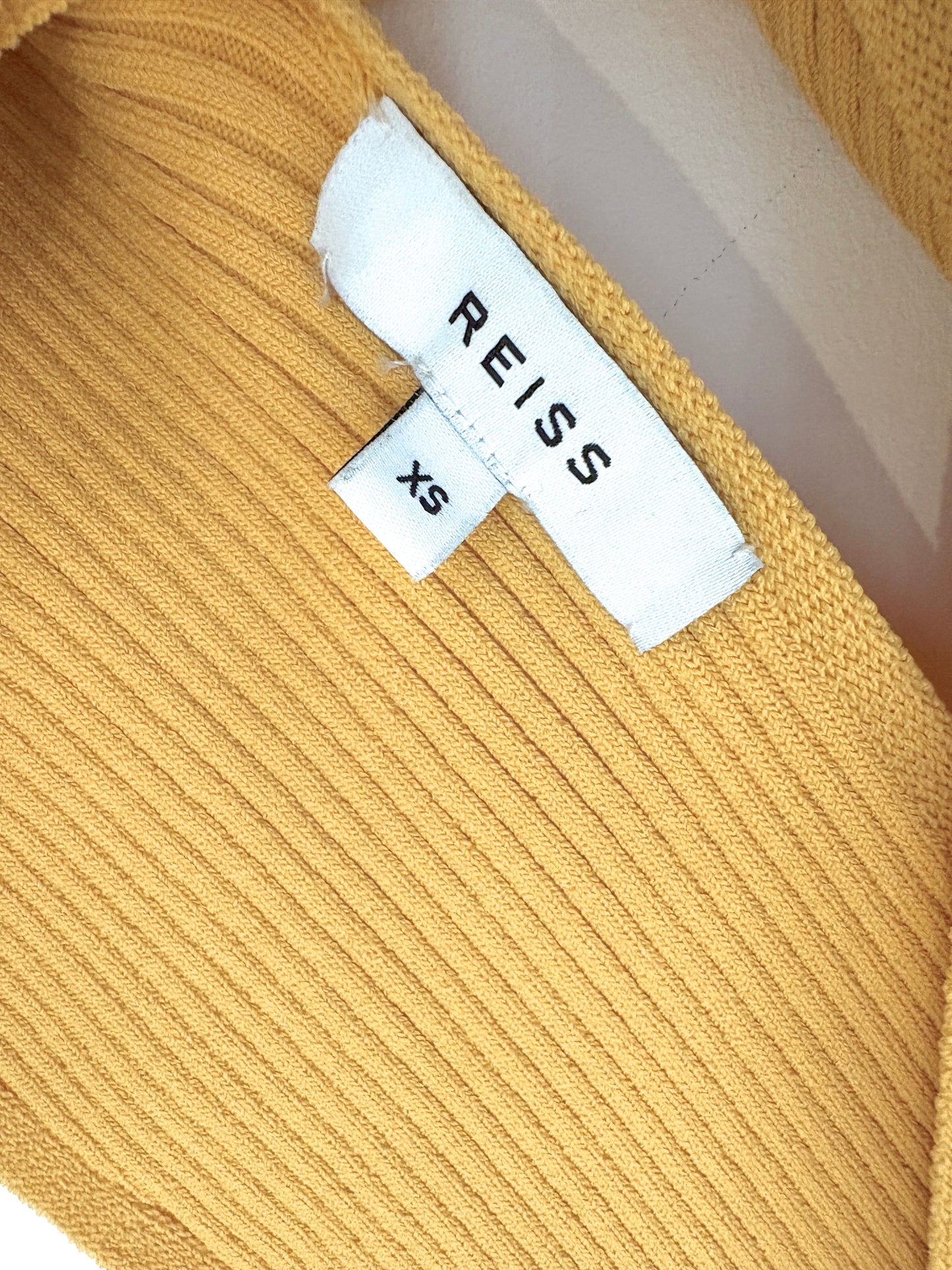 Reiss Yellow Ribbed Halterneck XS