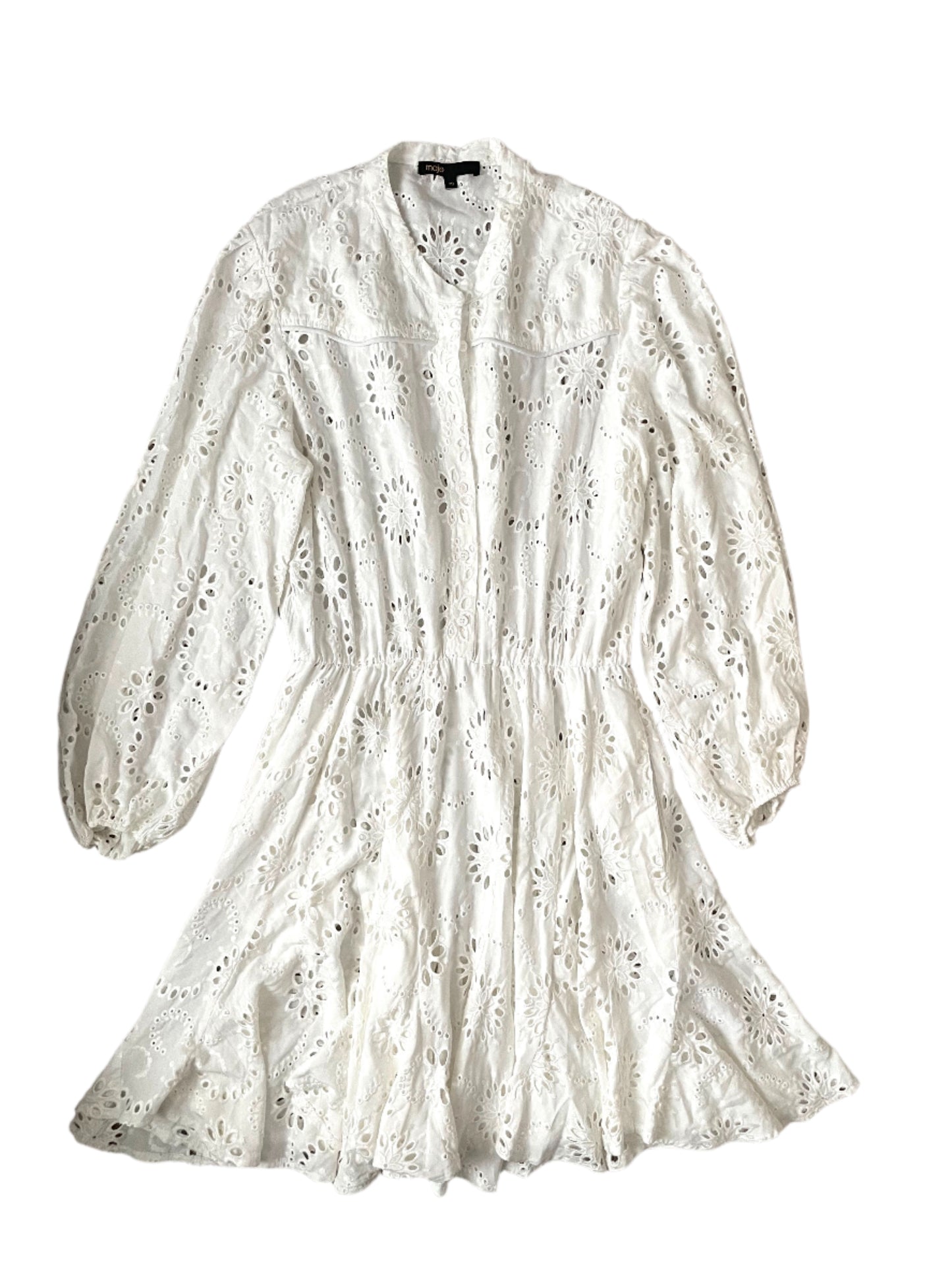 Maje Cotton Broderie Dress UK 12